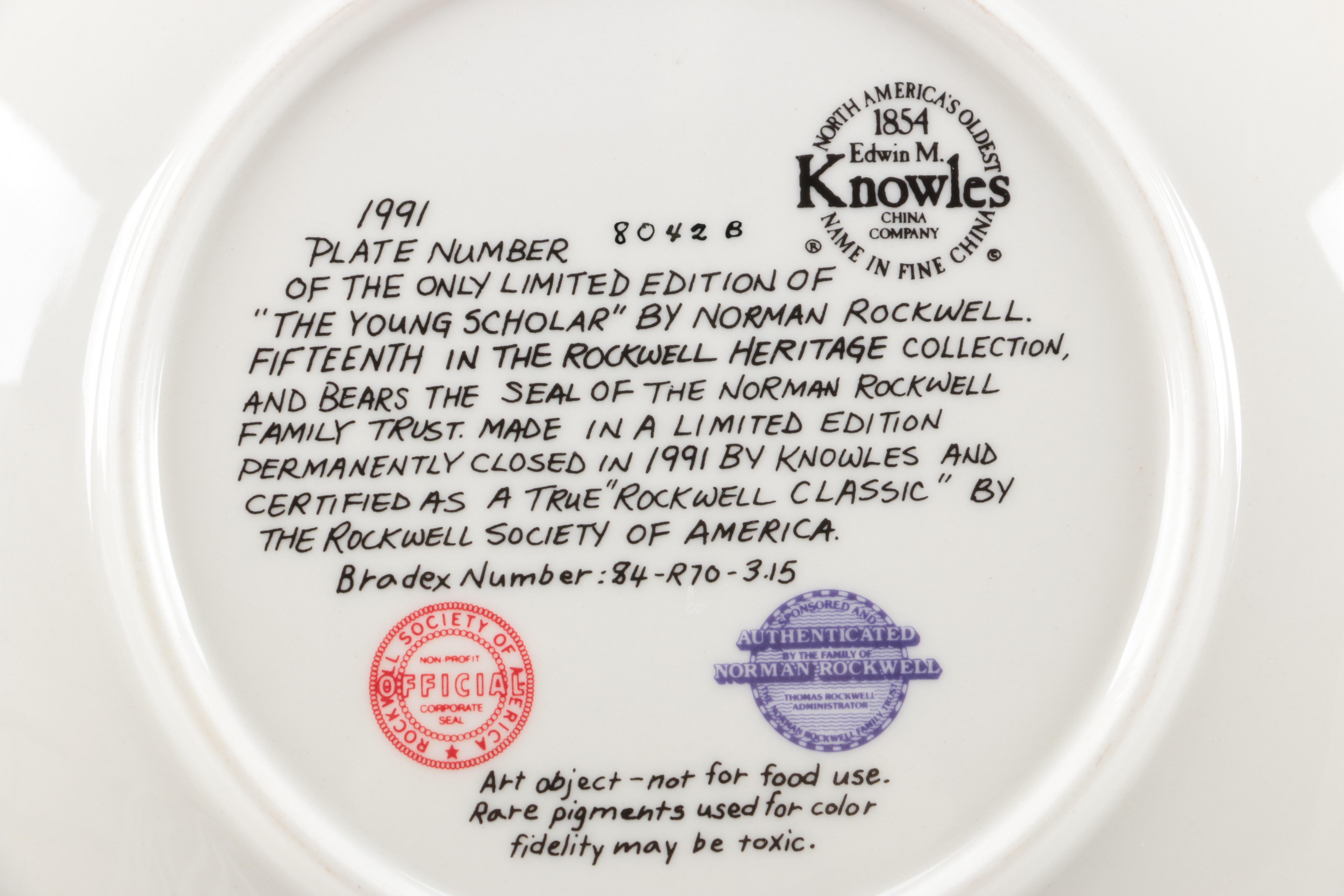 1988-1993 Norman Rockwell Heritage Collection Decorative Plates