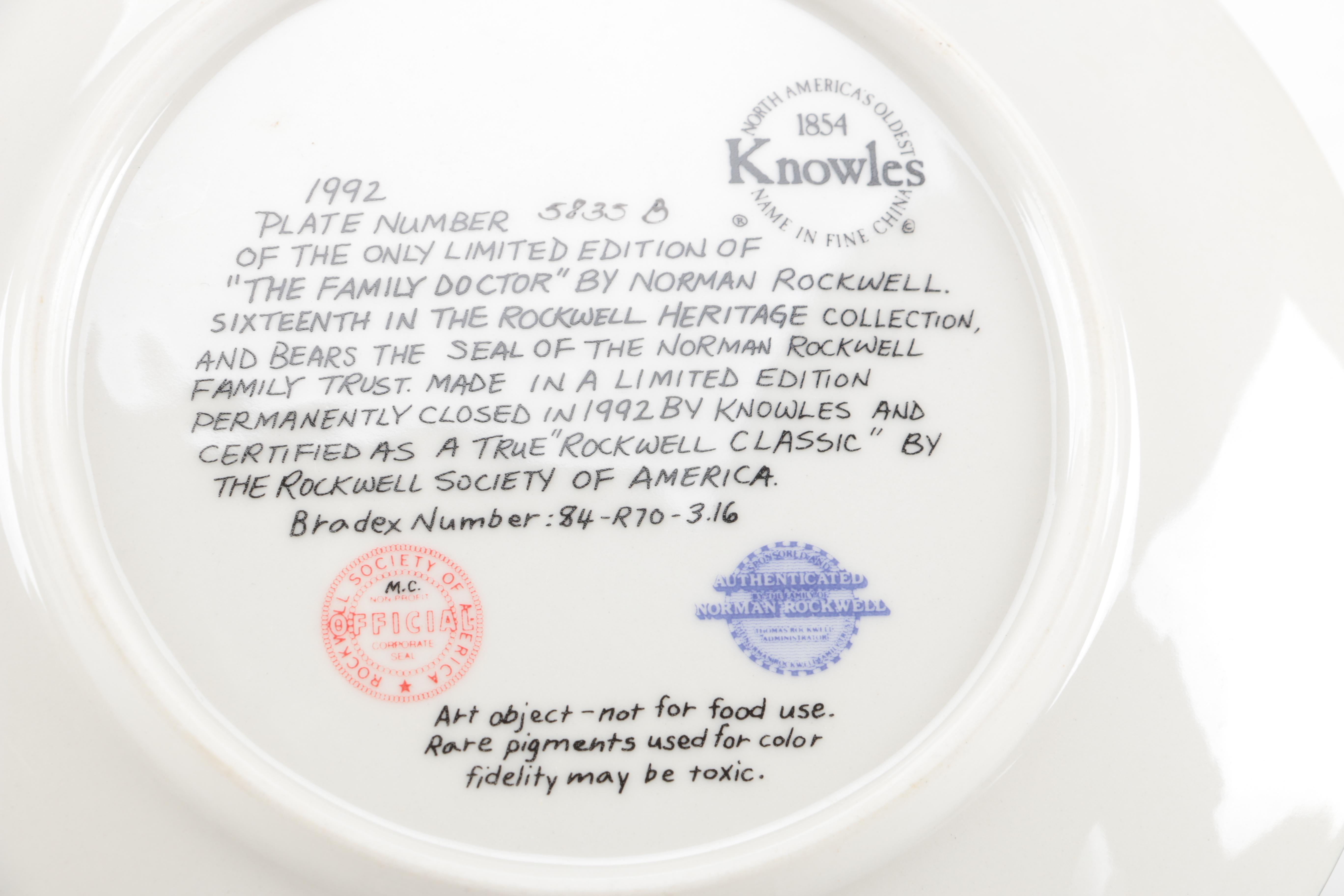 1988-1993 Norman Rockwell Heritage Collection Decorative Plates