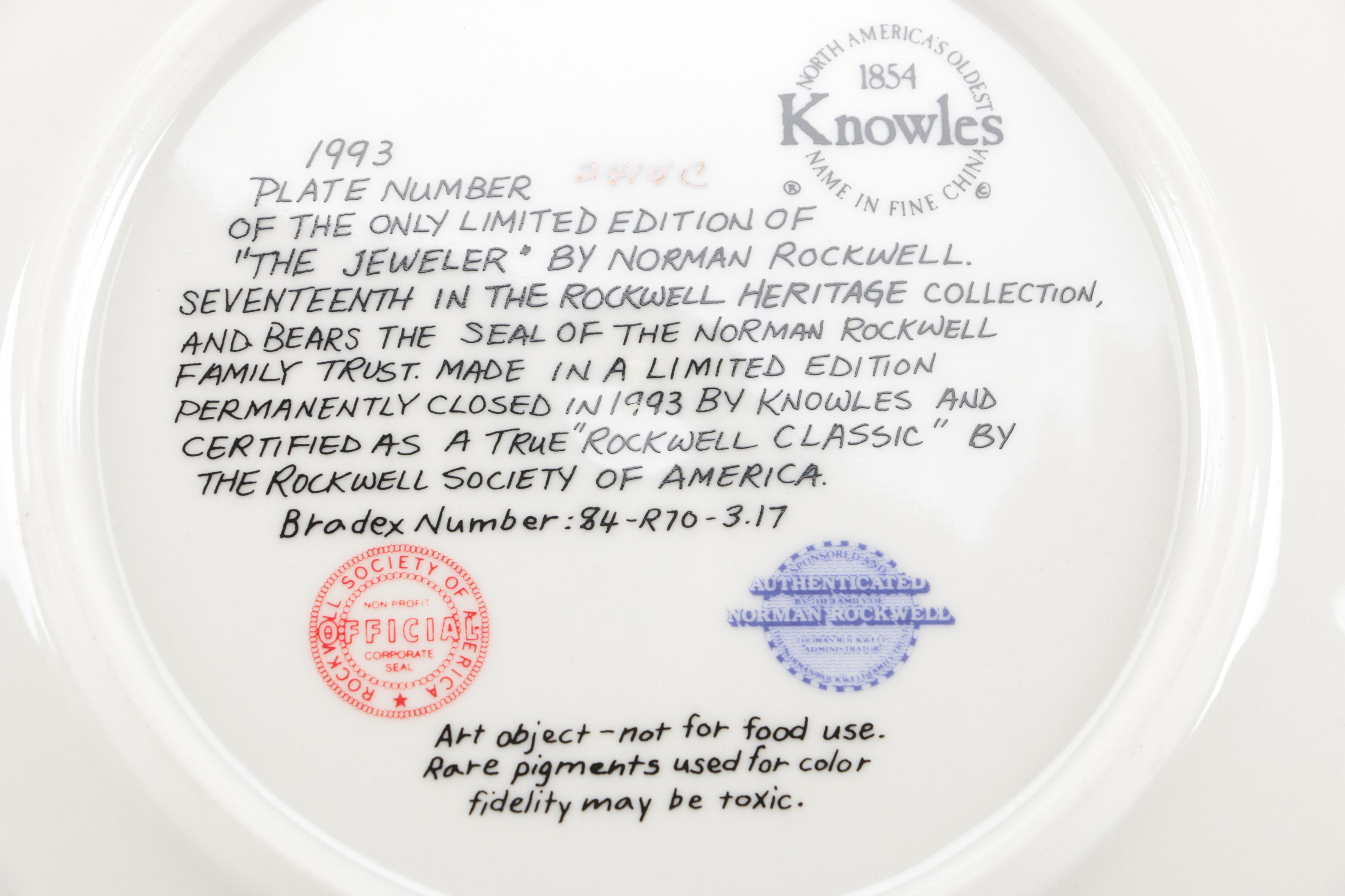 1988-1993 Norman Rockwell Heritage Collection Decorative Plates