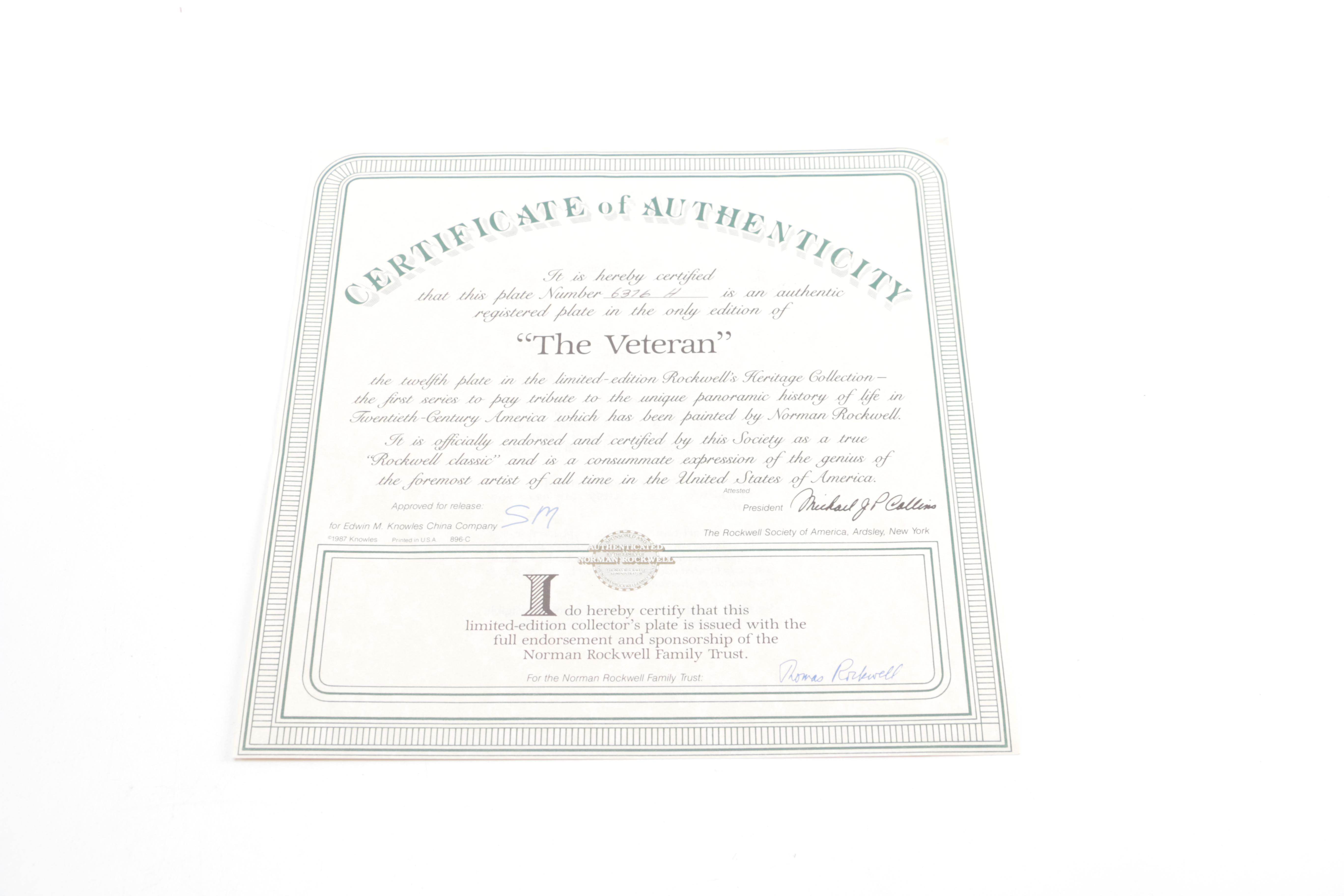 1988-1993 Norman Rockwell Heritage Collection Decorative Plates