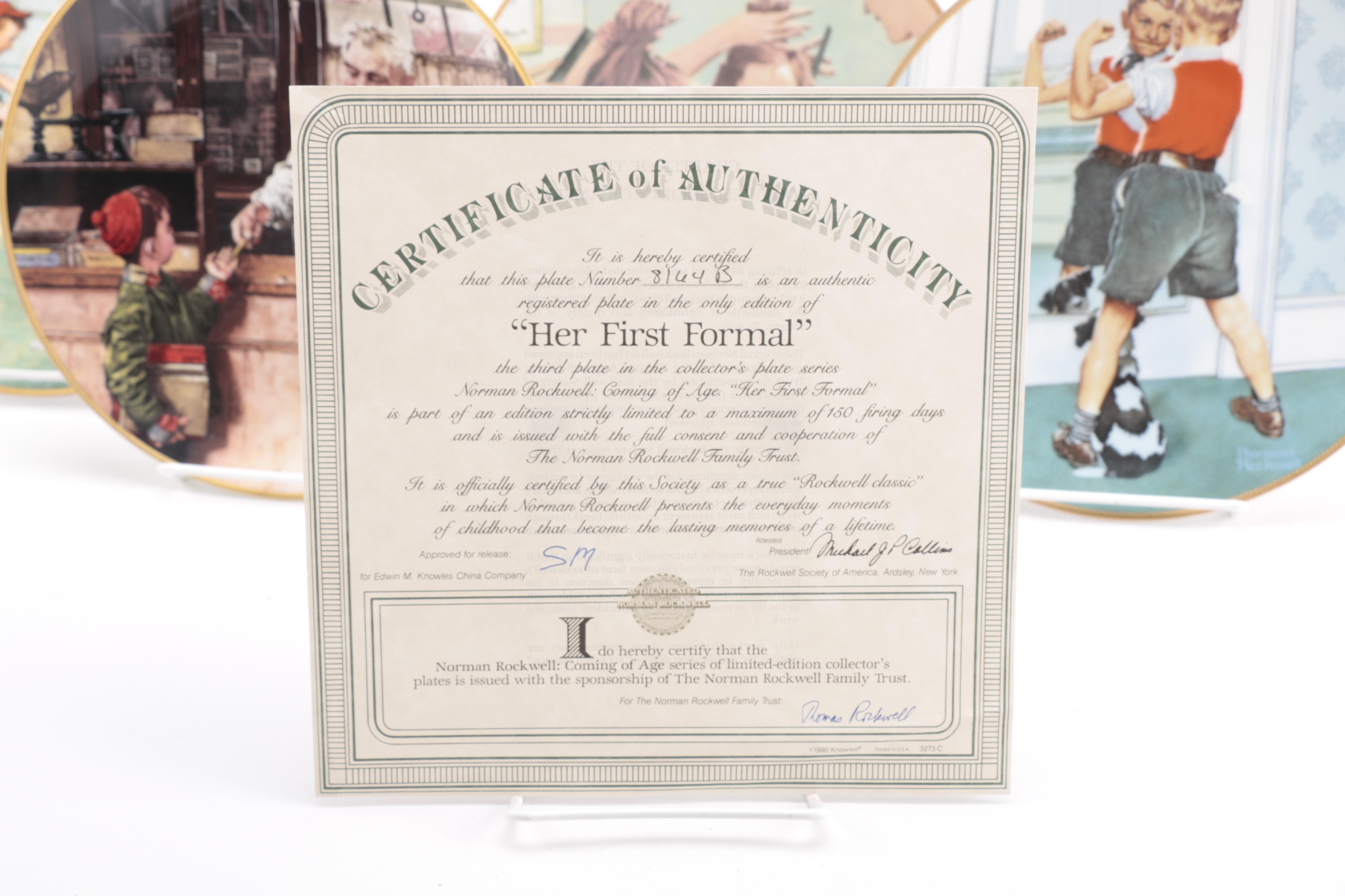 Knowles Norman Rockwell "Coming of Age" Plates
