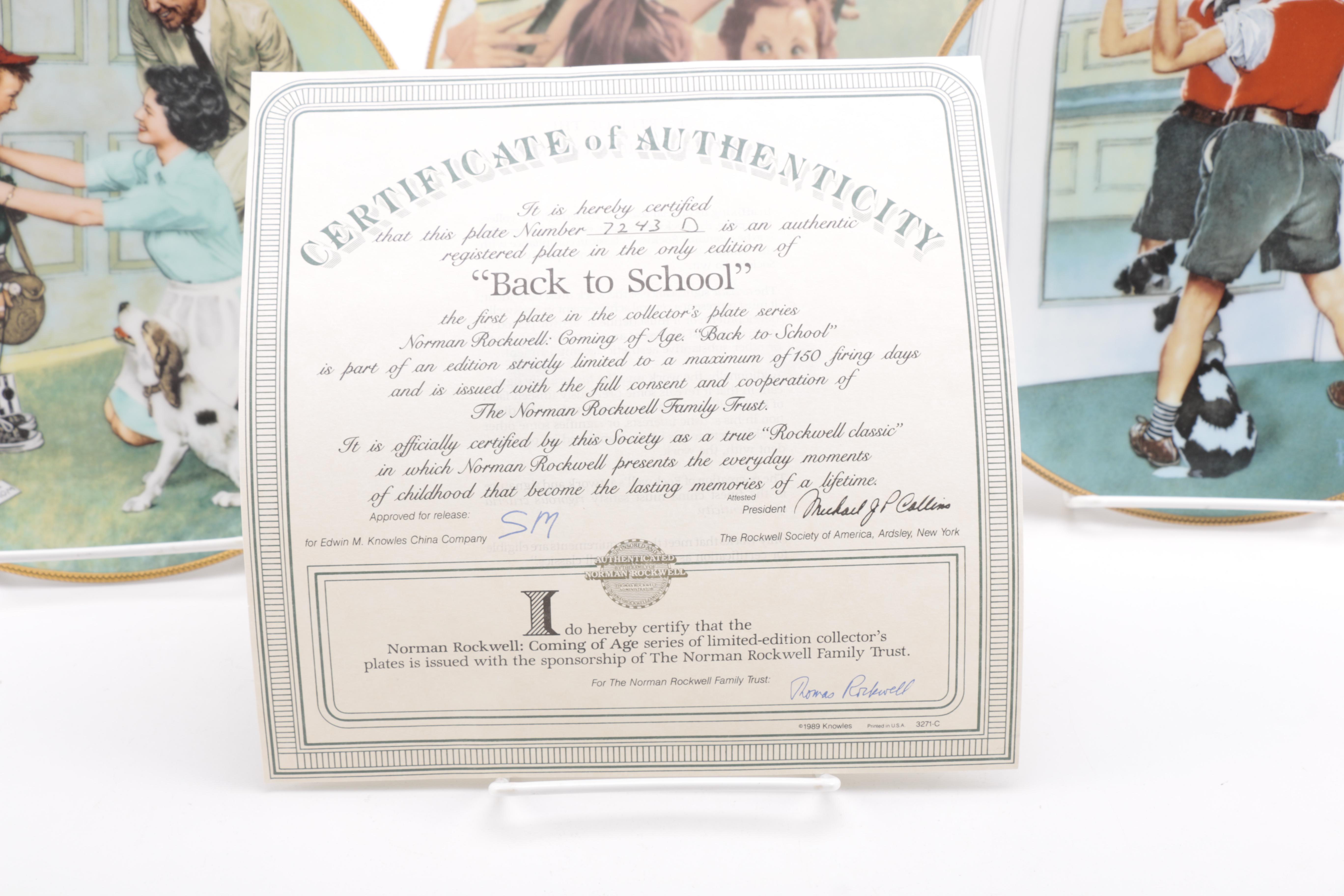 Knowles Norman Rockwell "Coming of Age" Plates