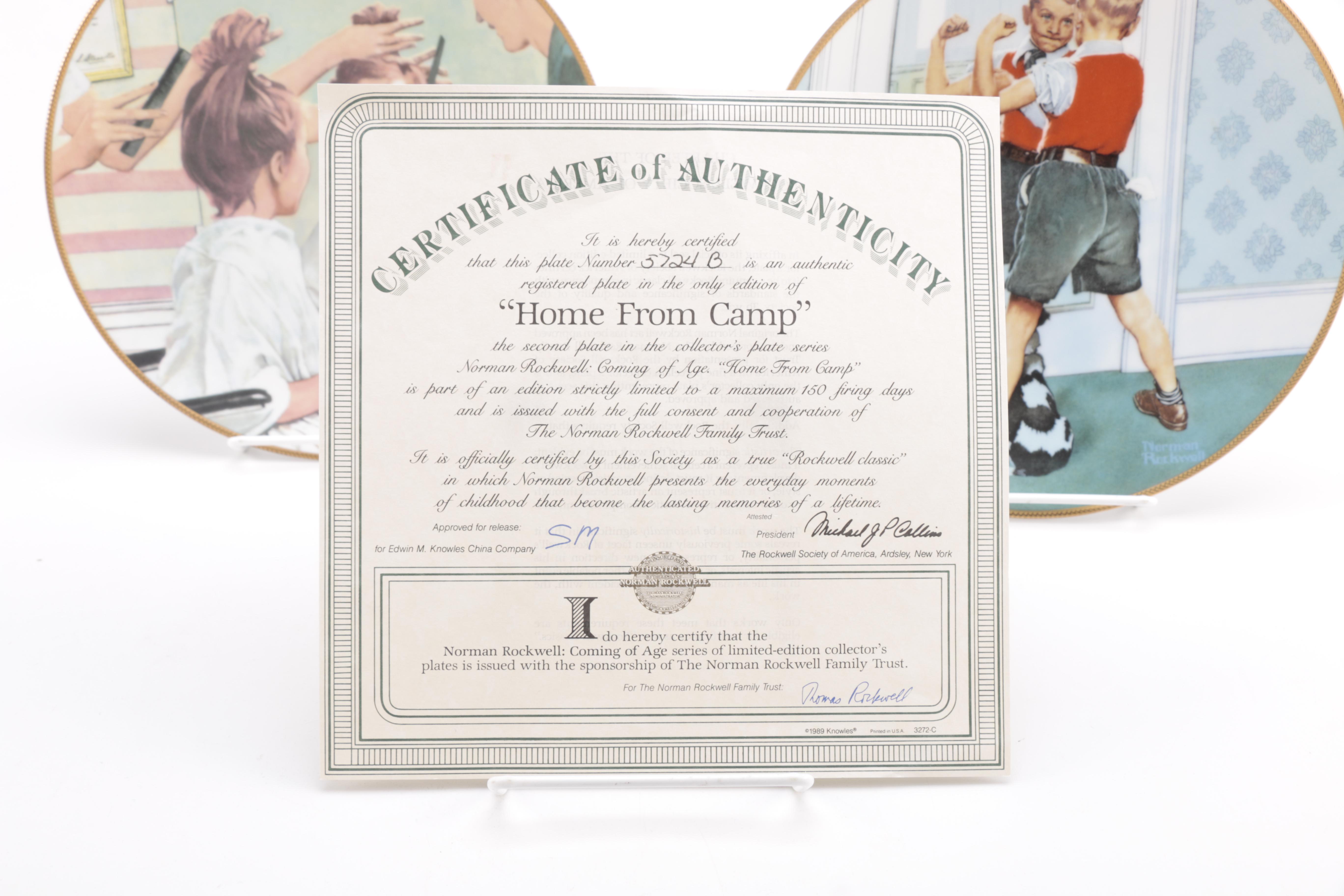 Knowles Norman Rockwell "Coming of Age" Plates