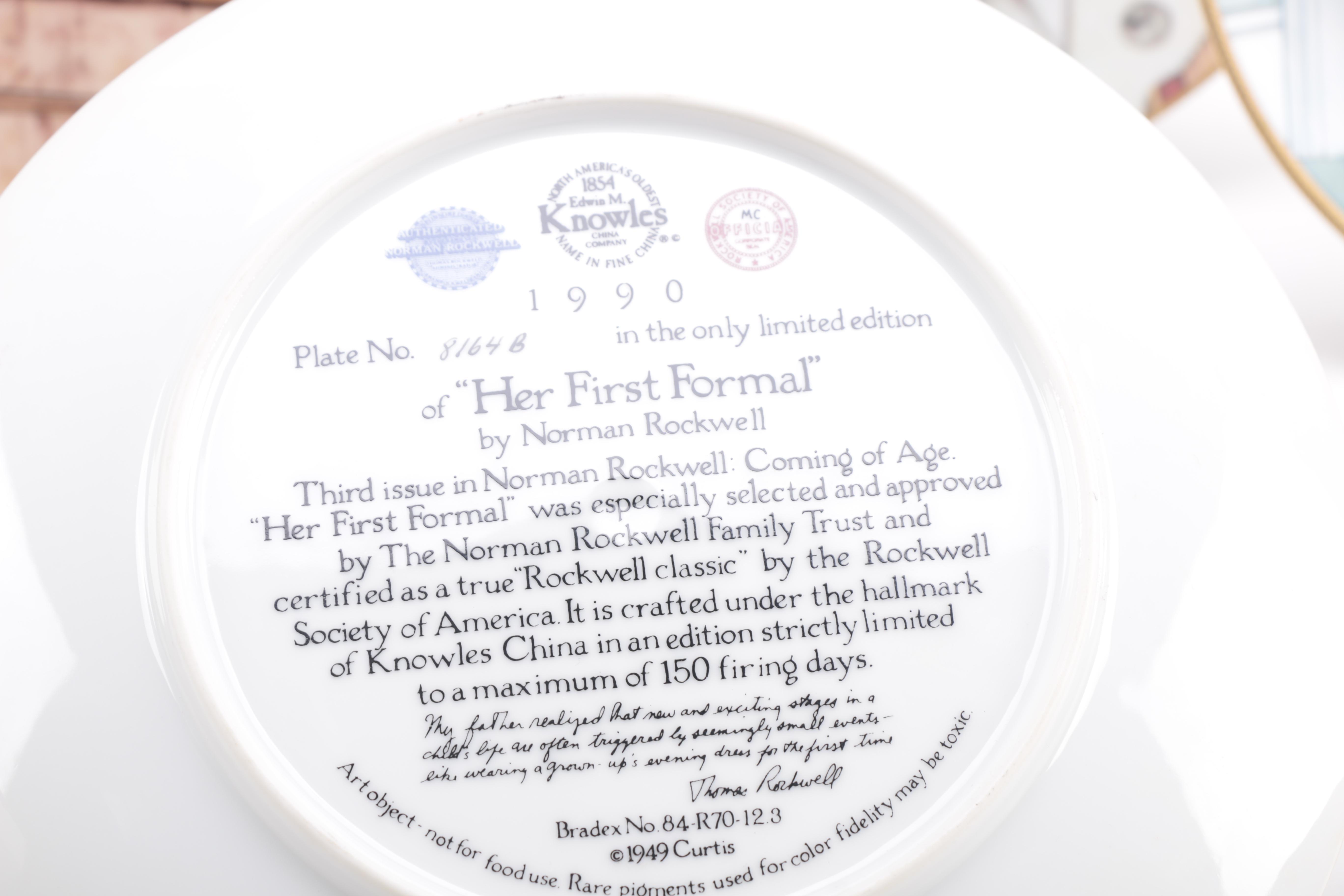 Knowles Norman Rockwell "Coming of Age" Plates