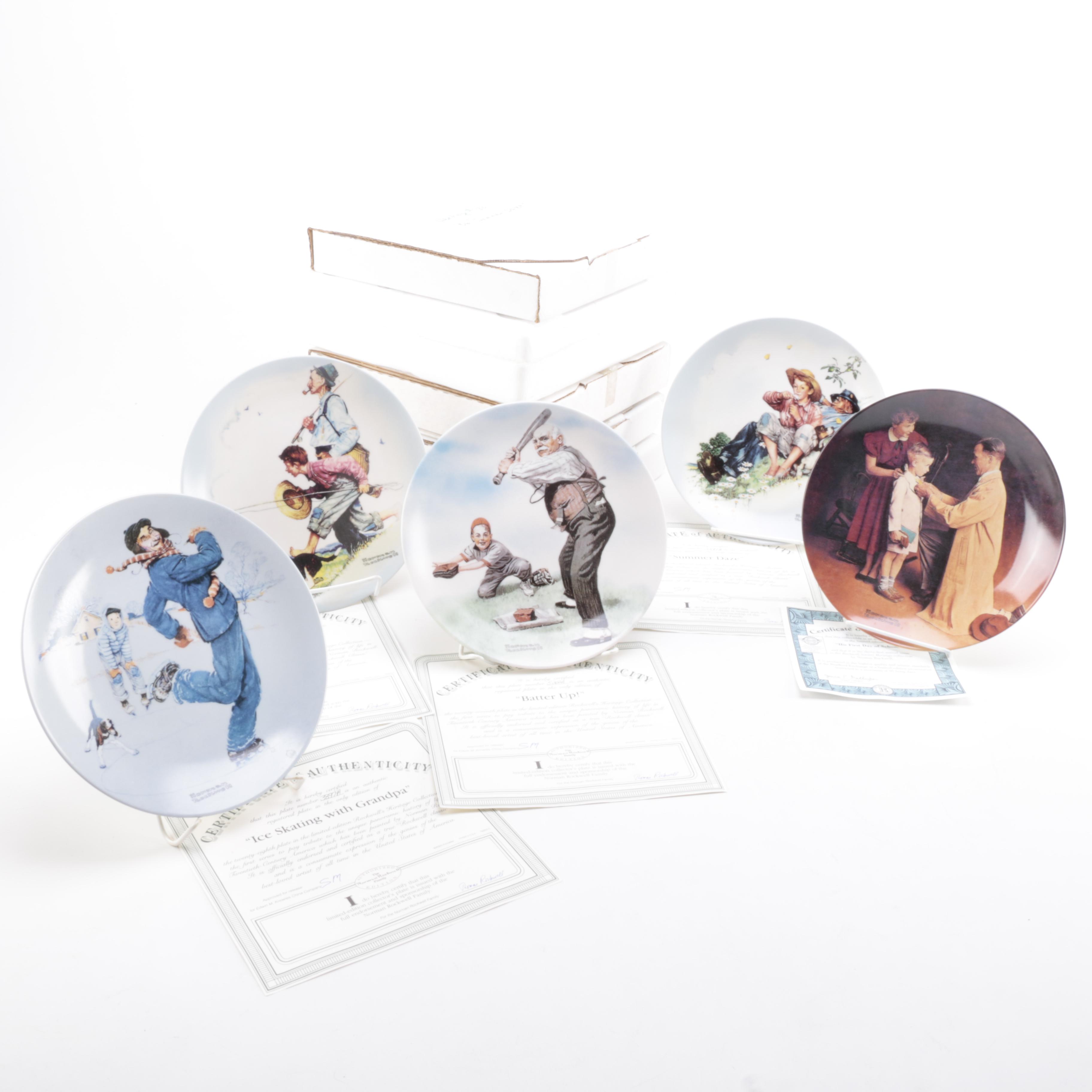 Five Heritage Collection Norman Rockwell Plates