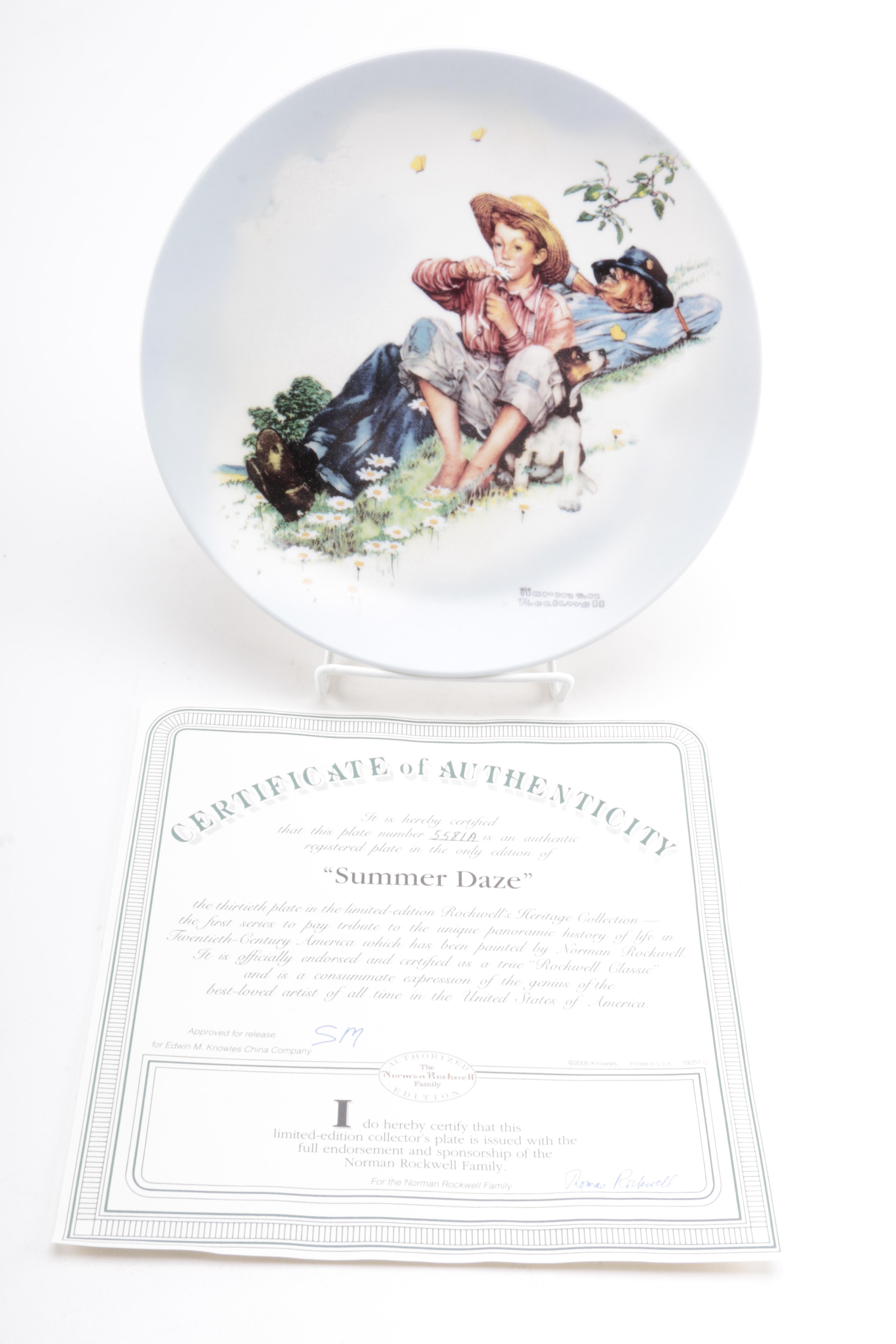 Five Heritage Collection Norman Rockwell Plates