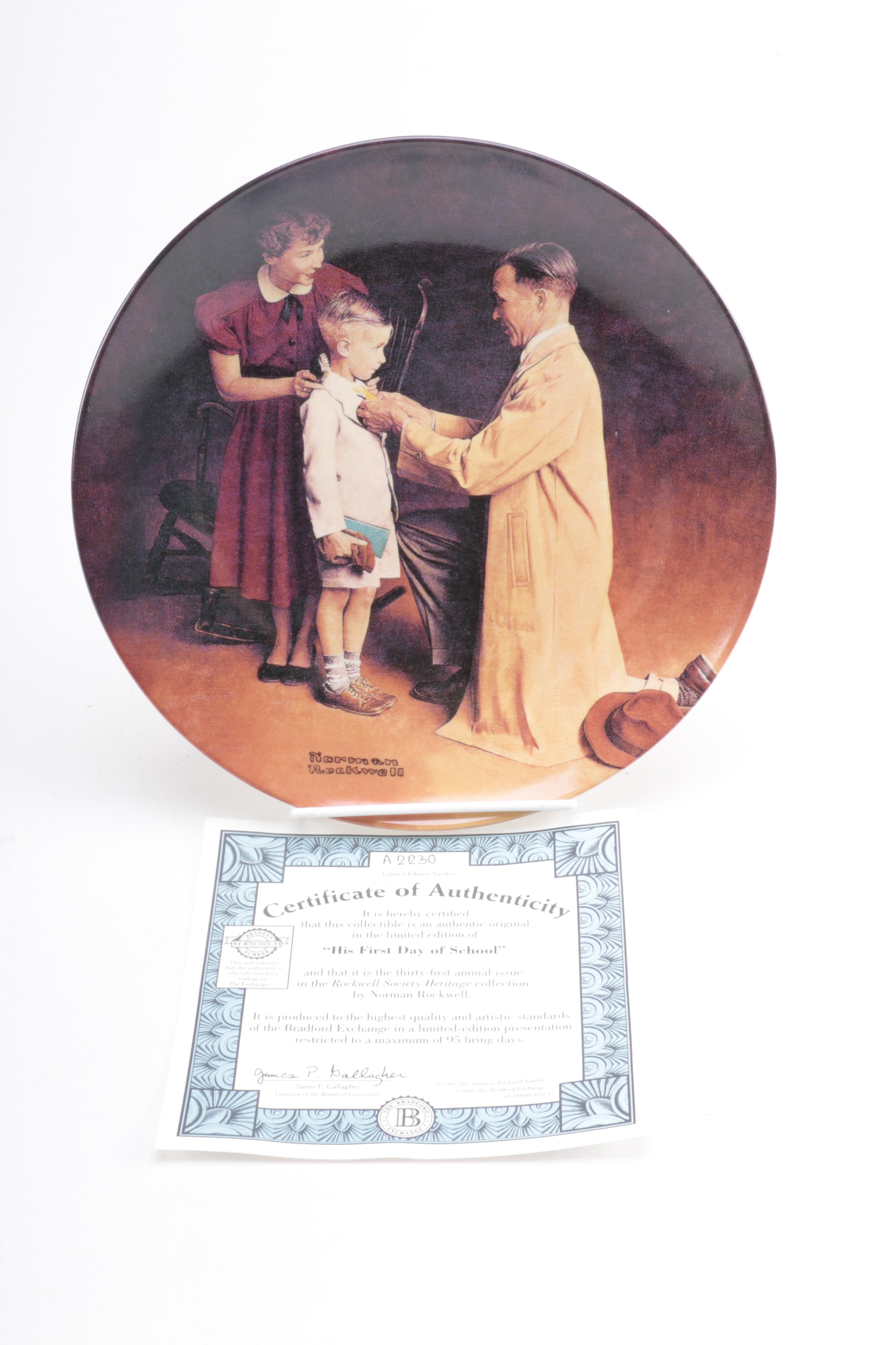 Five Heritage Collection Norman Rockwell Plates