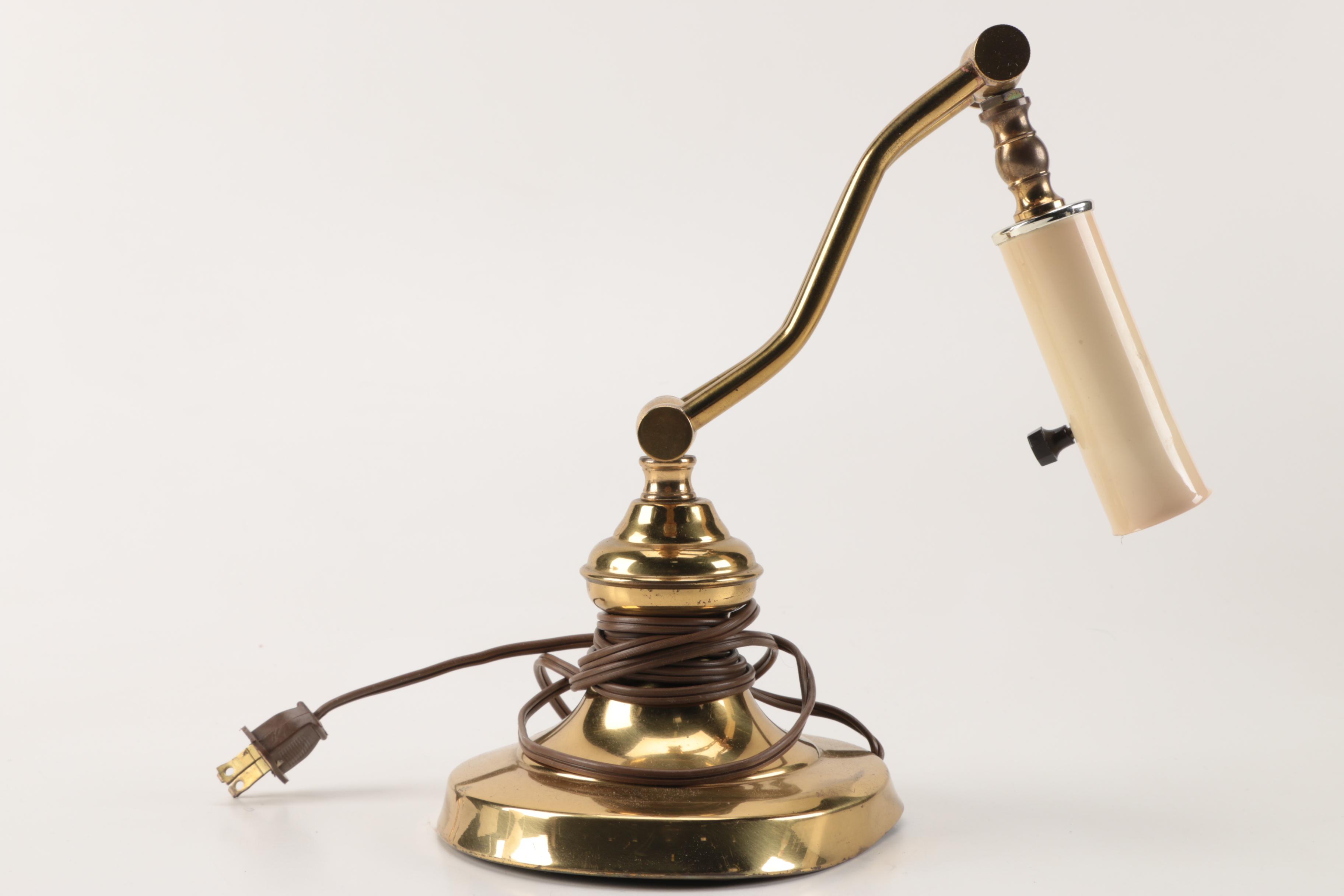 Adjustable Arm Brass Desk Lamp