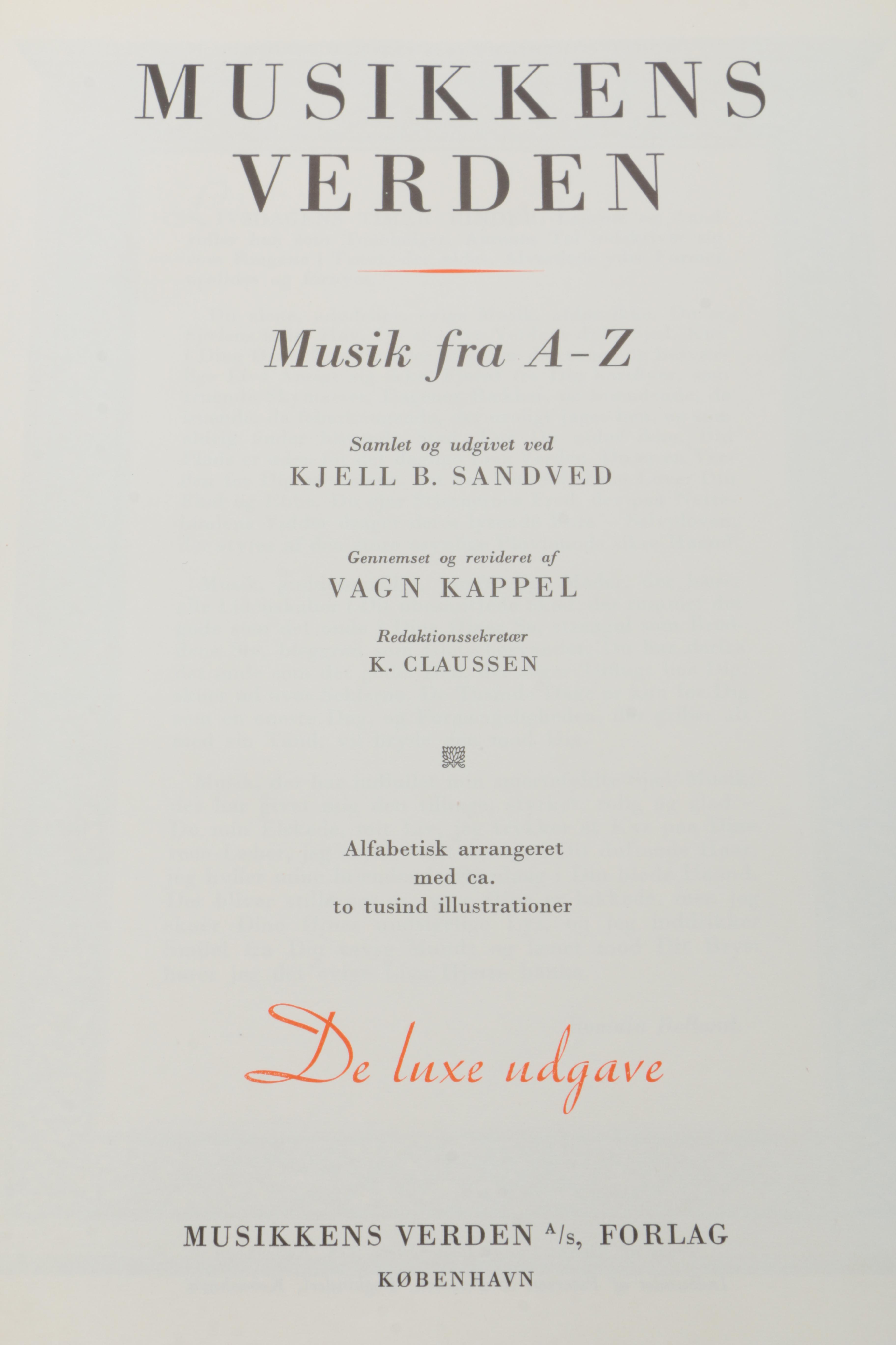 Danish "Musikkens Verden" Book