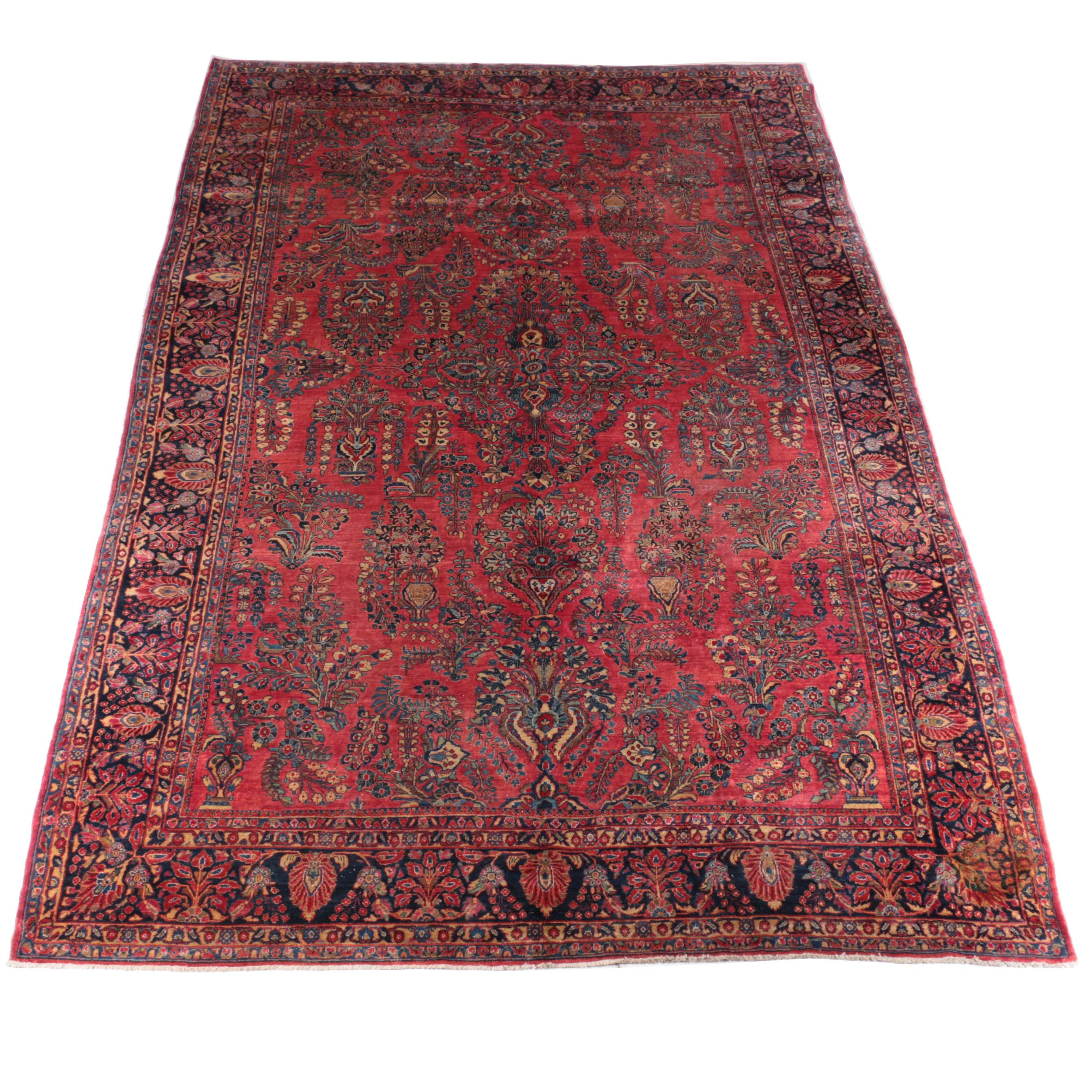 Large Hand-Knotted Persian Sarouk Area Rug