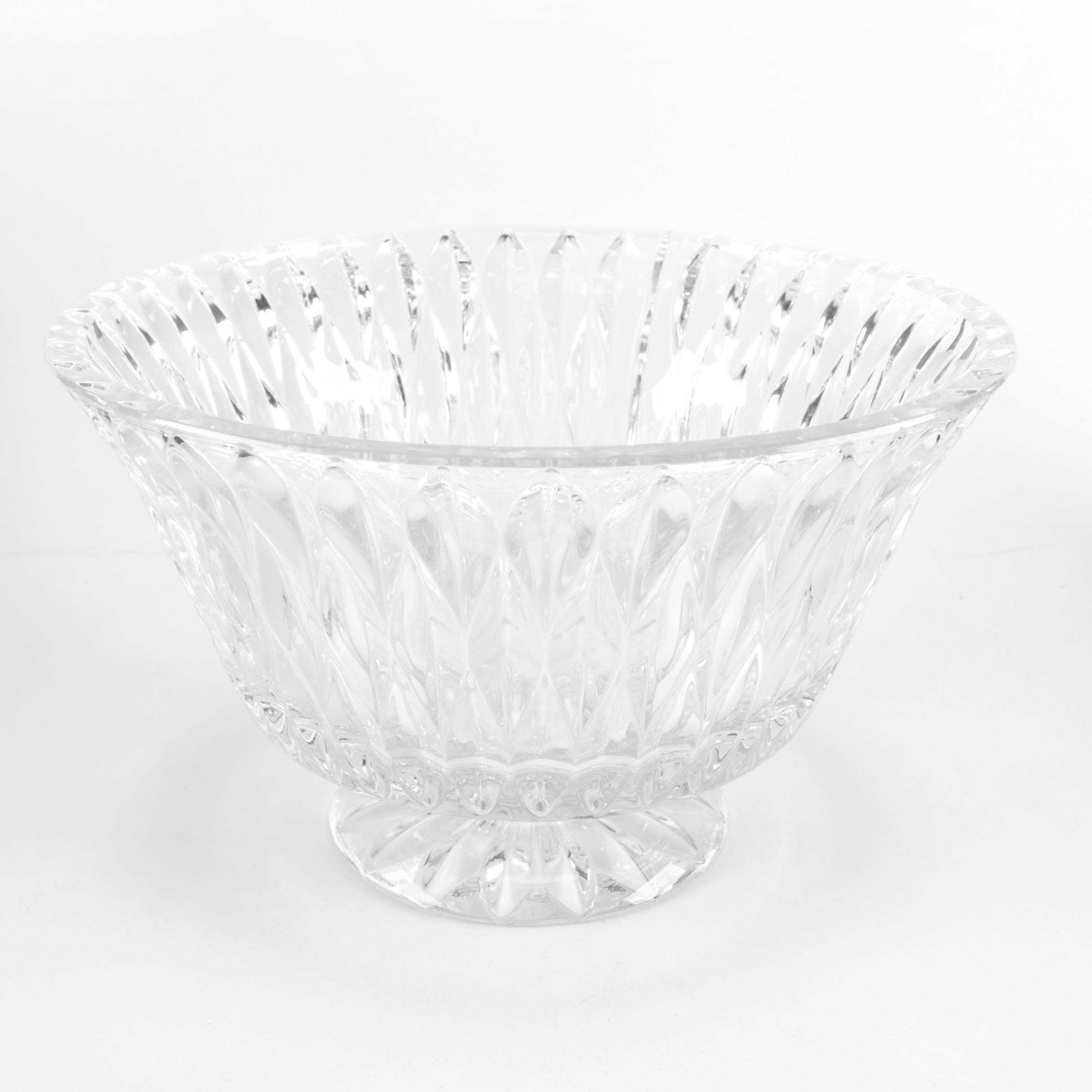 Two Crystal Bowls Including Block