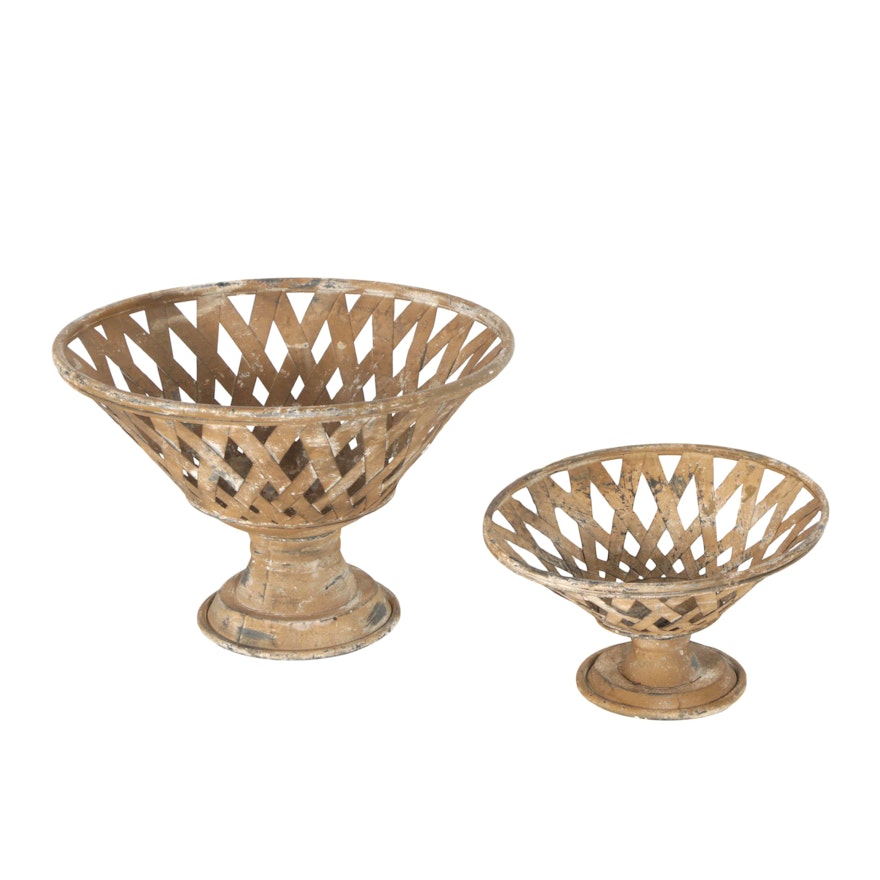 Round Metal Footed Baskets