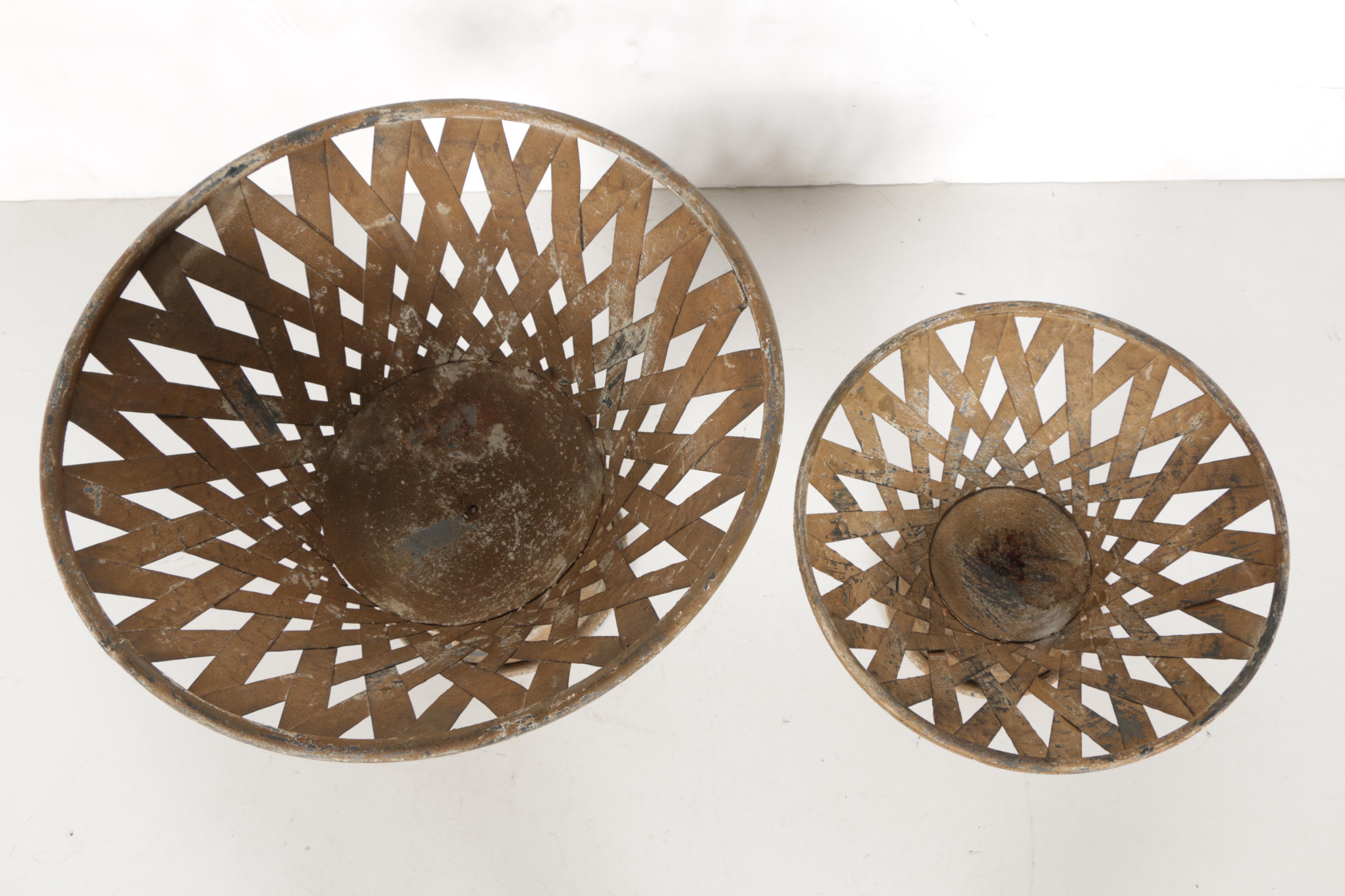 Round Metal Footed Baskets