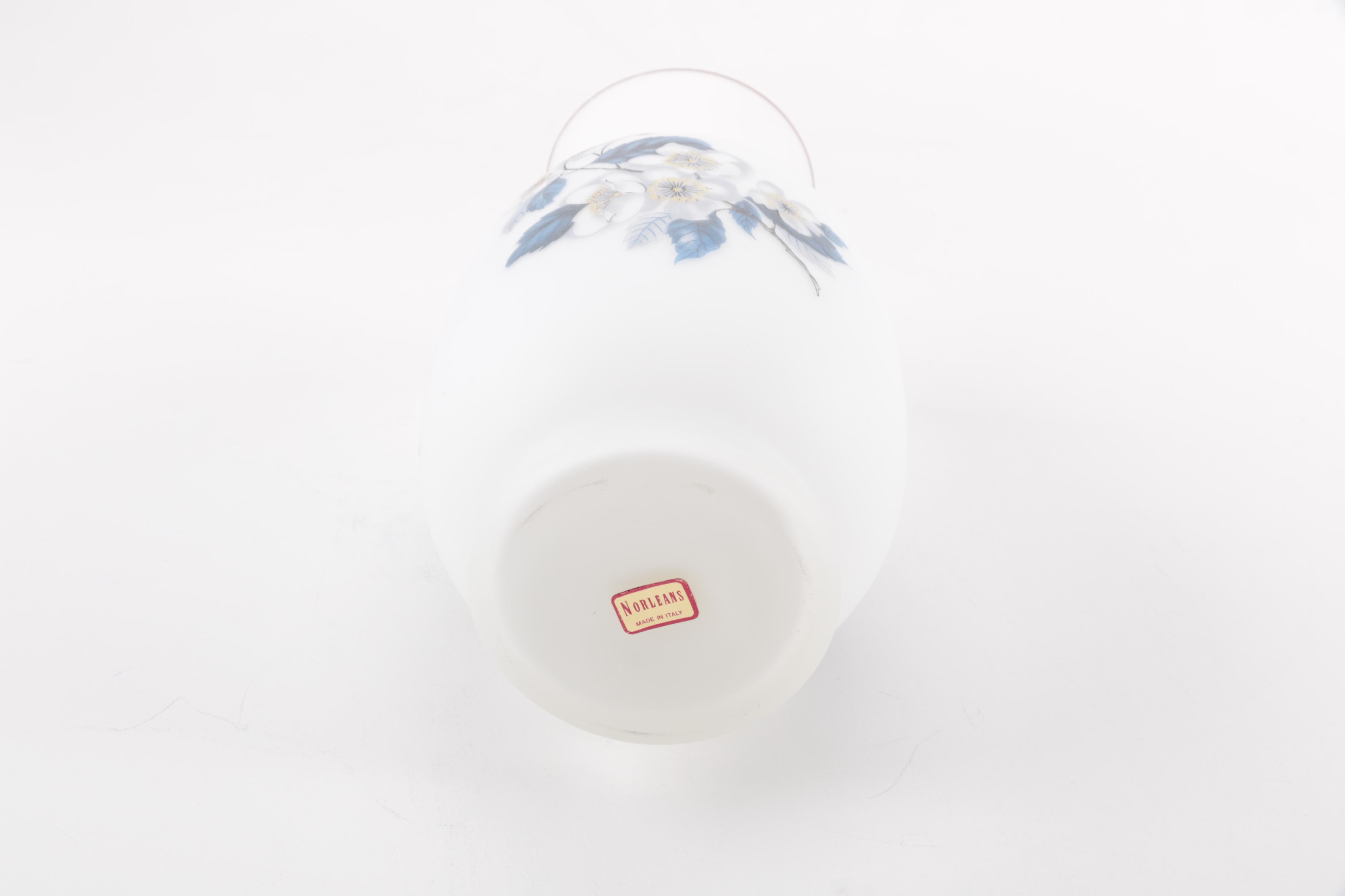 Vintage Haeger Pottery Vase and Norleans Glass Vase