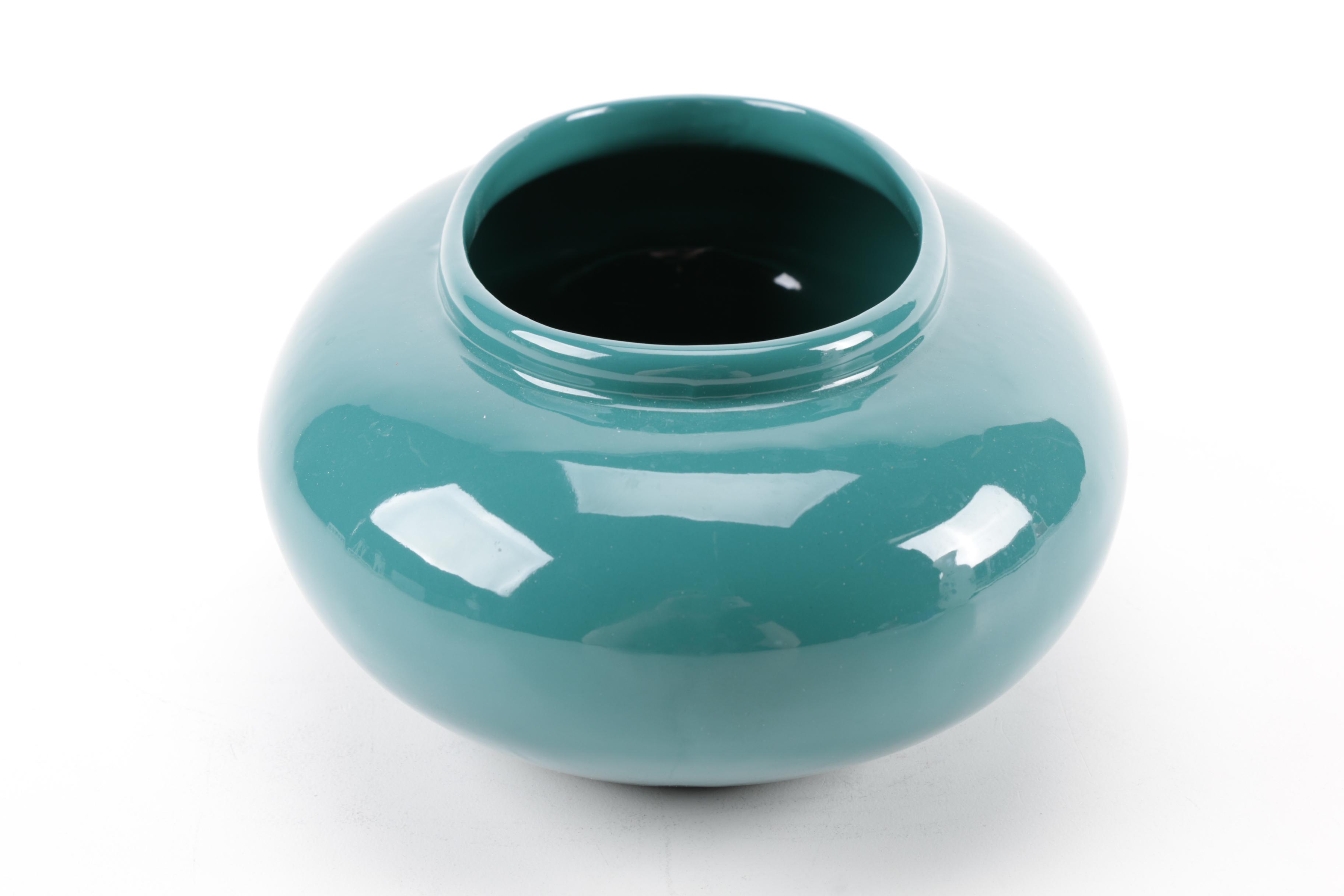 Vintage Haeger Pottery Vase and Norleans Glass Vase