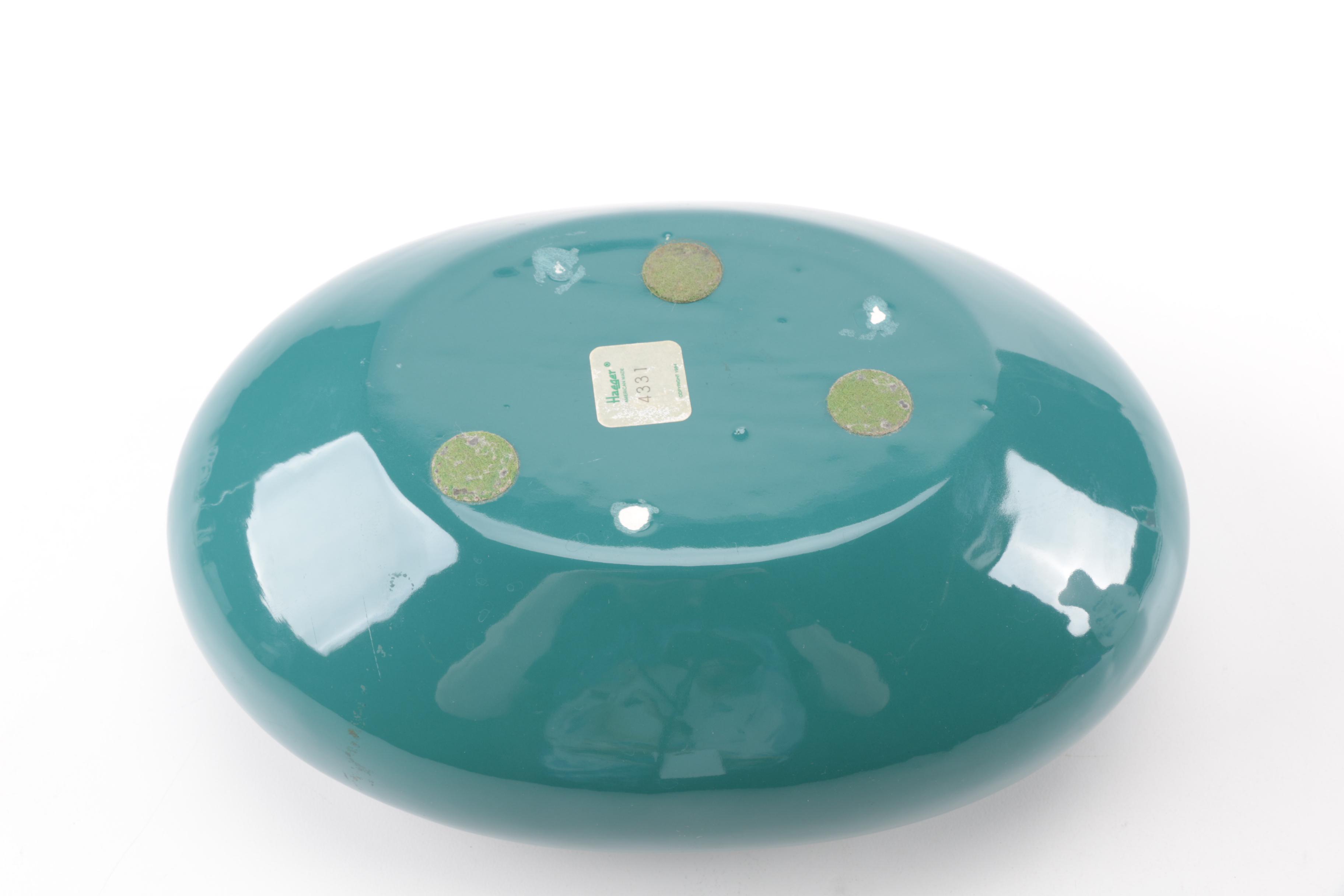 Vintage Haeger Pottery Vase and Norleans Glass Vase