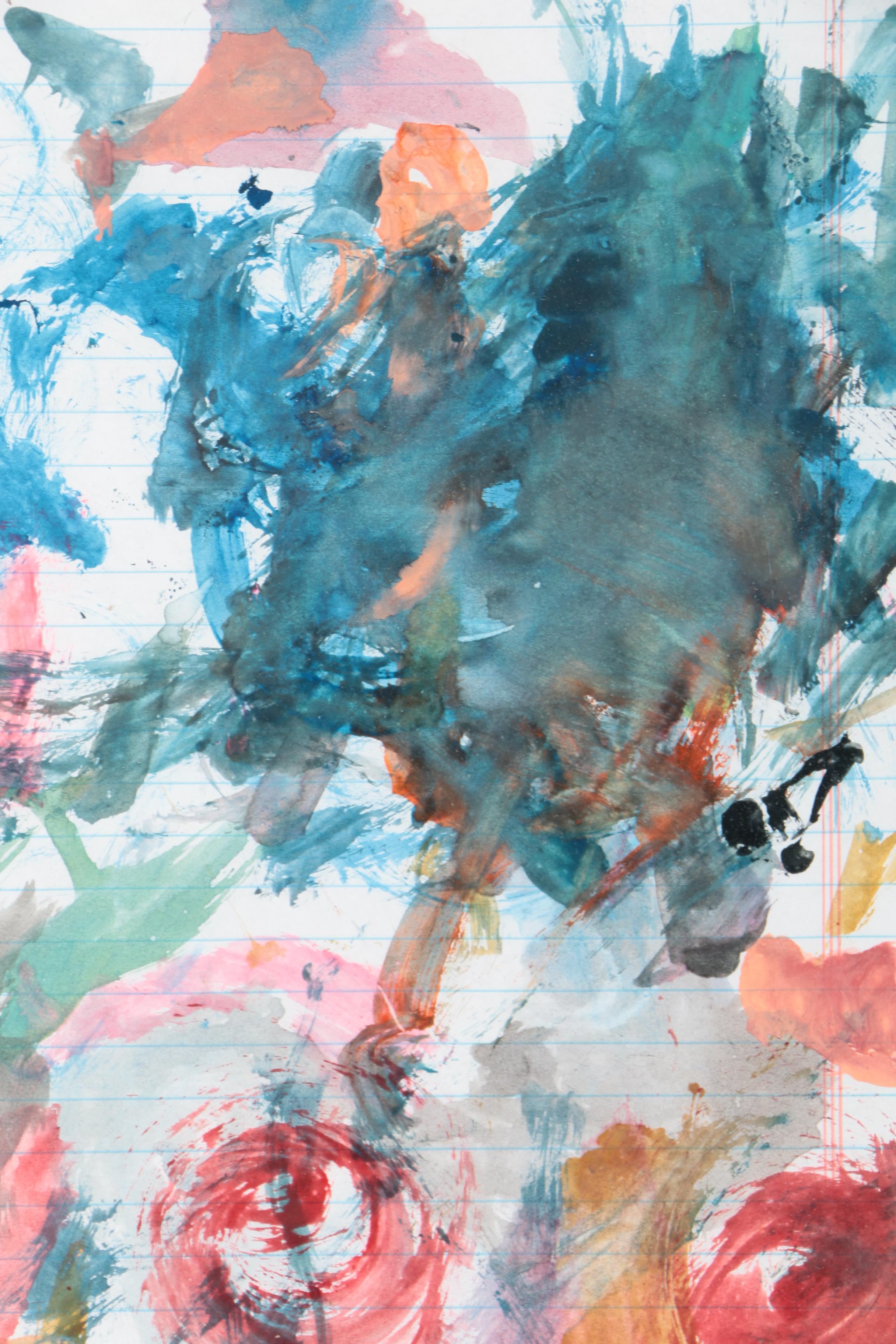 Adrianna Watercolor on Notebook Paper of an Abstract Scene