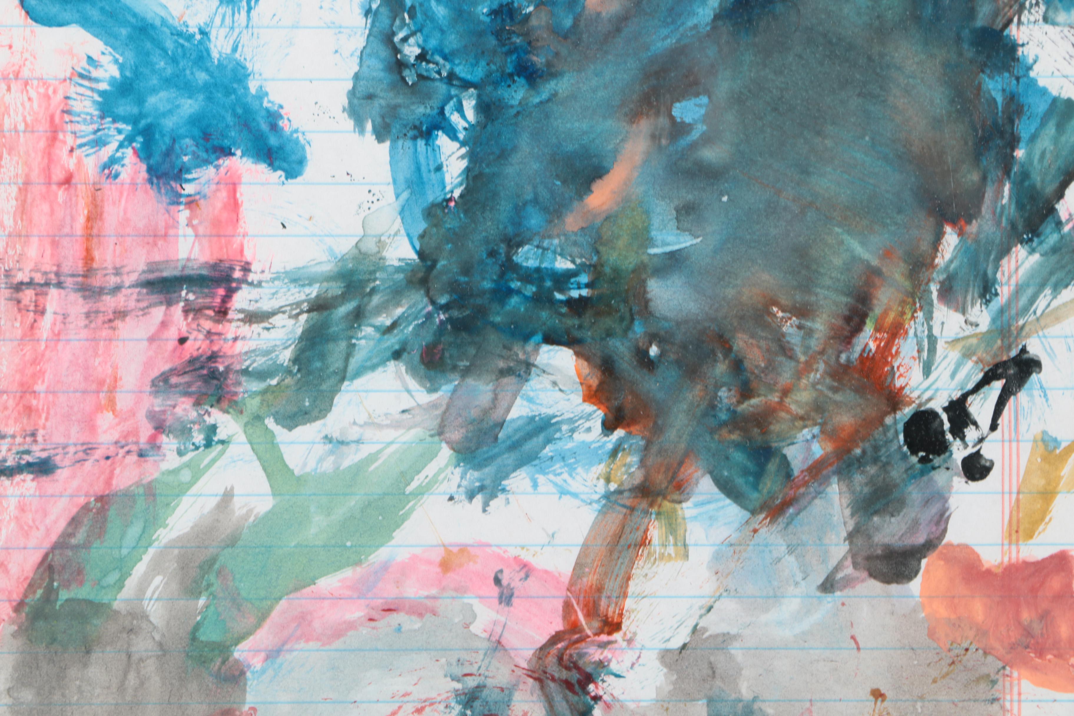 Adrianna Watercolor on Notebook Paper of an Abstract Scene