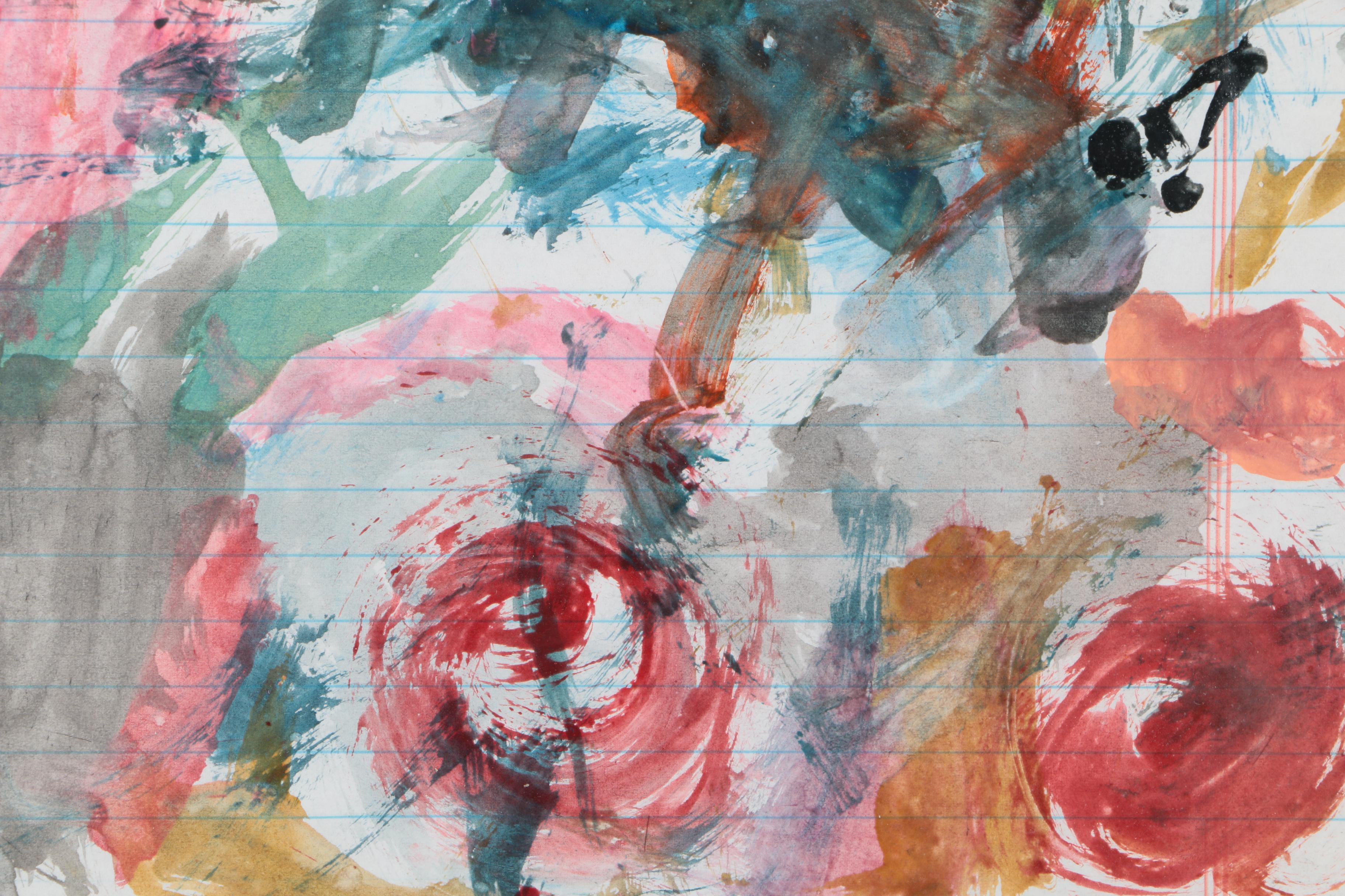 Adrianna Watercolor on Notebook Paper of an Abstract Scene