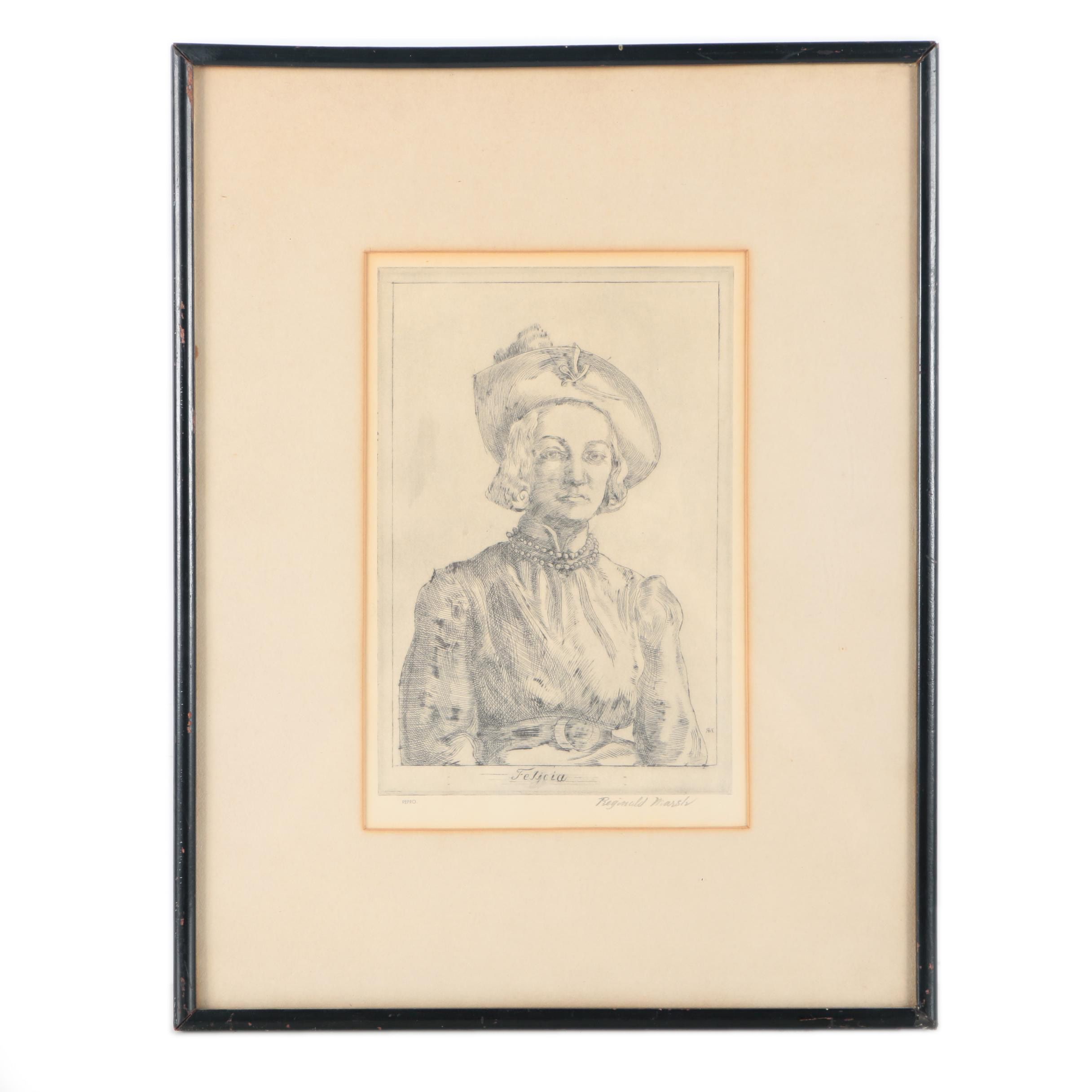 After Reginald Marsh Offset Lithograph "Felicia"