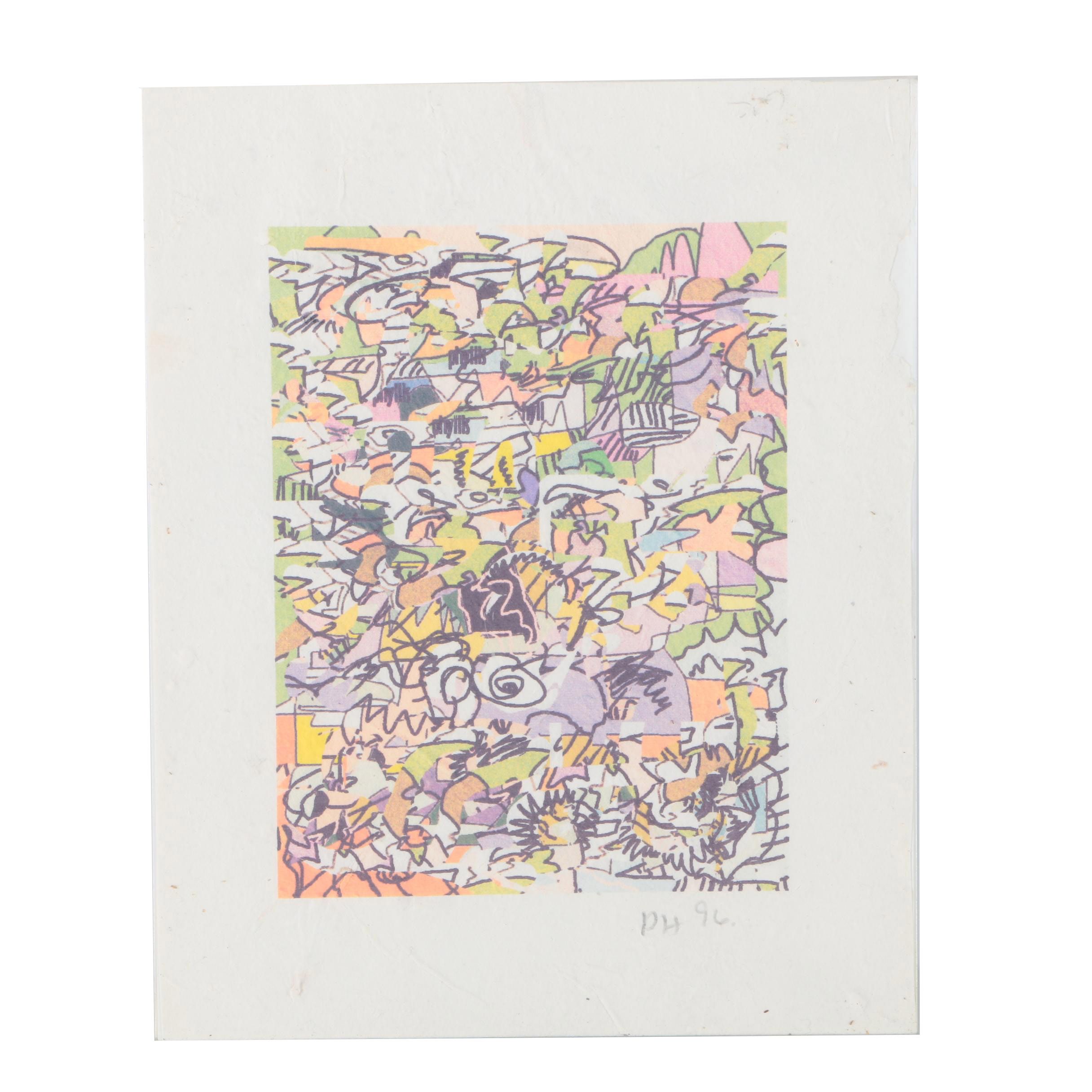 Giclee on Paper of an Abstract Scene