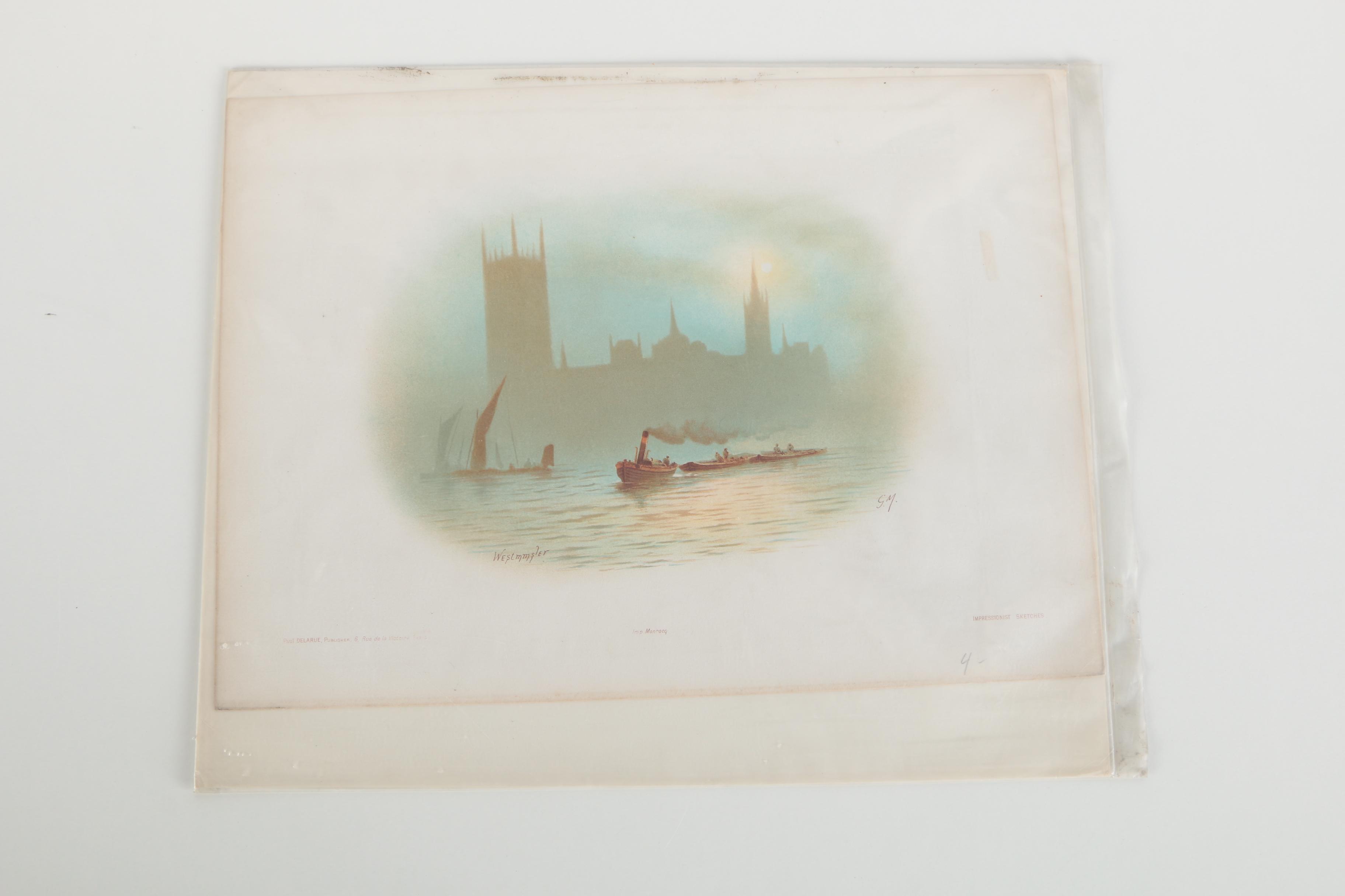 Collection of London-Themed Etchings, Photogravures, and Lithographs On Paper