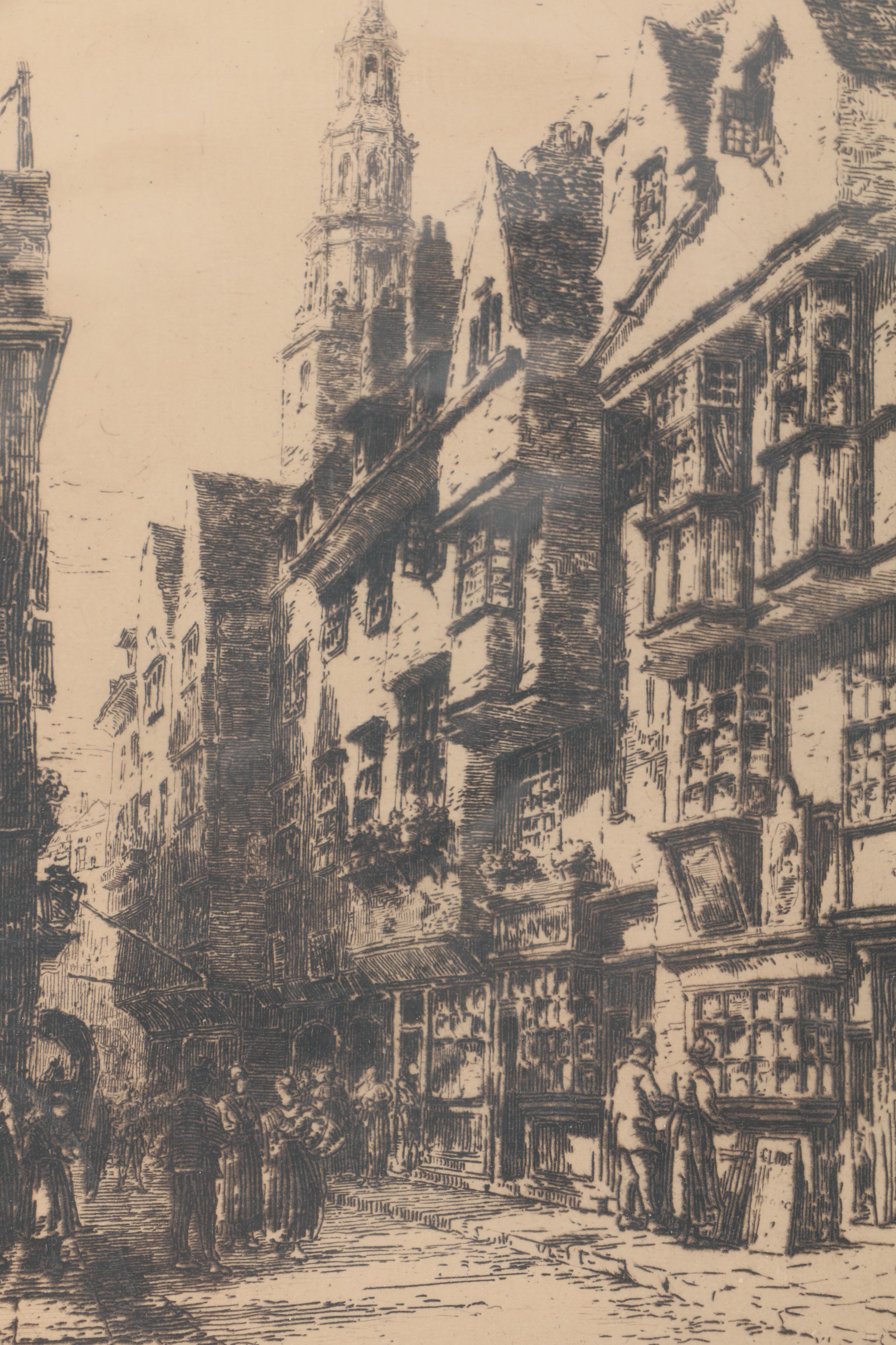 Collection of London-Themed Etchings, Photogravures, and Lithographs On Paper