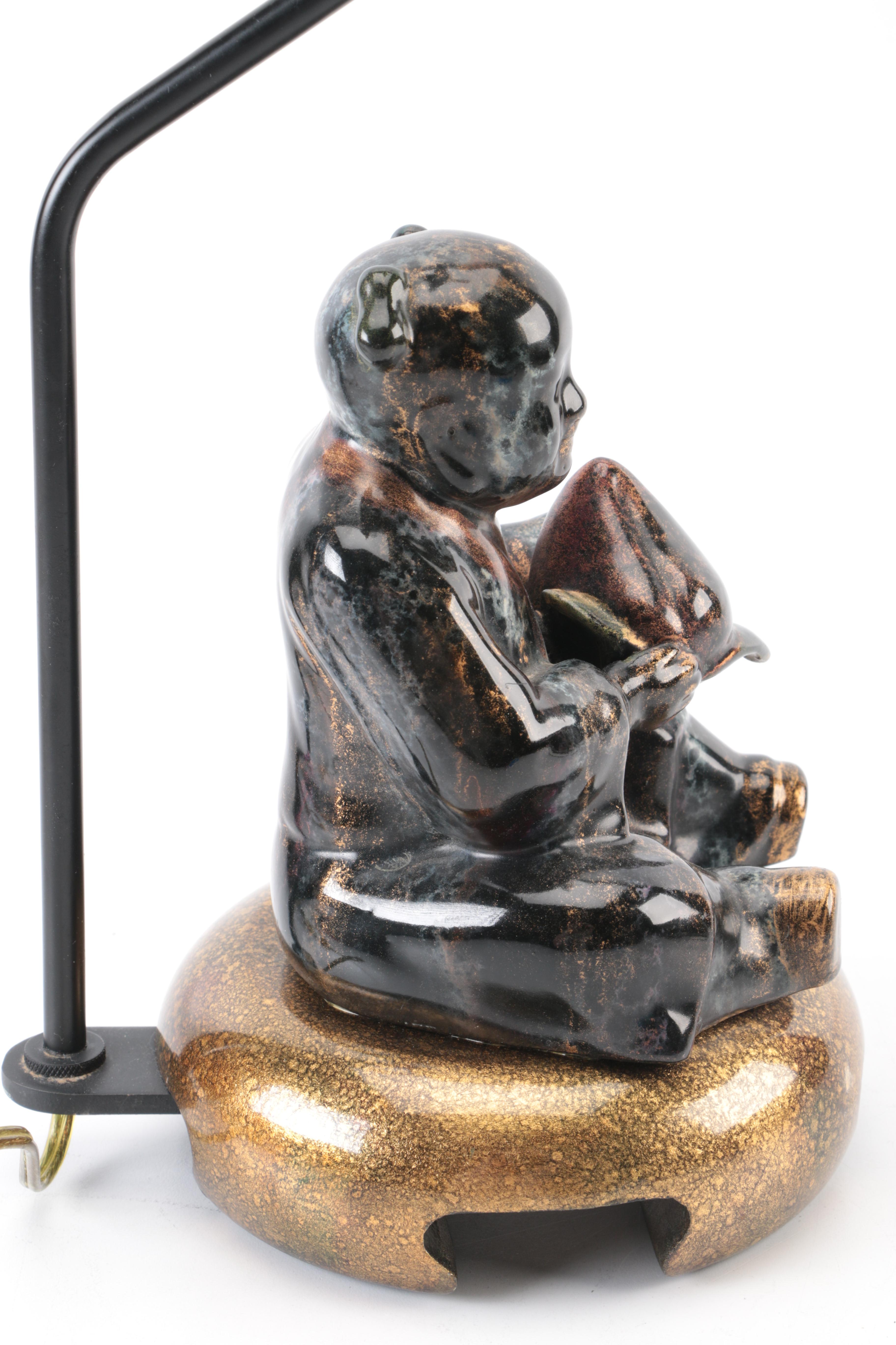 Chinese Inspired Figure Ceramic Lamp