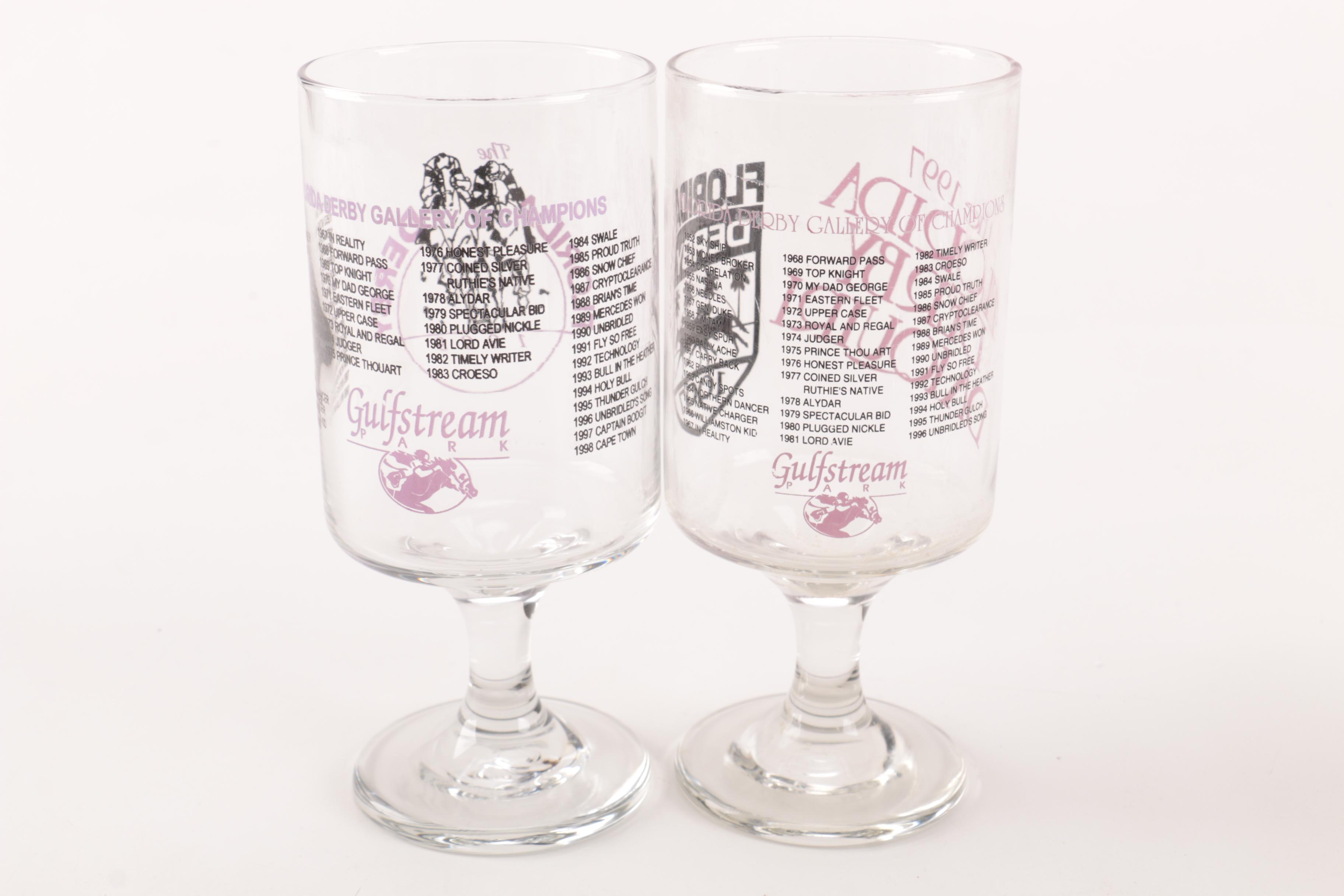 Assortment of Florida Derby Glassware