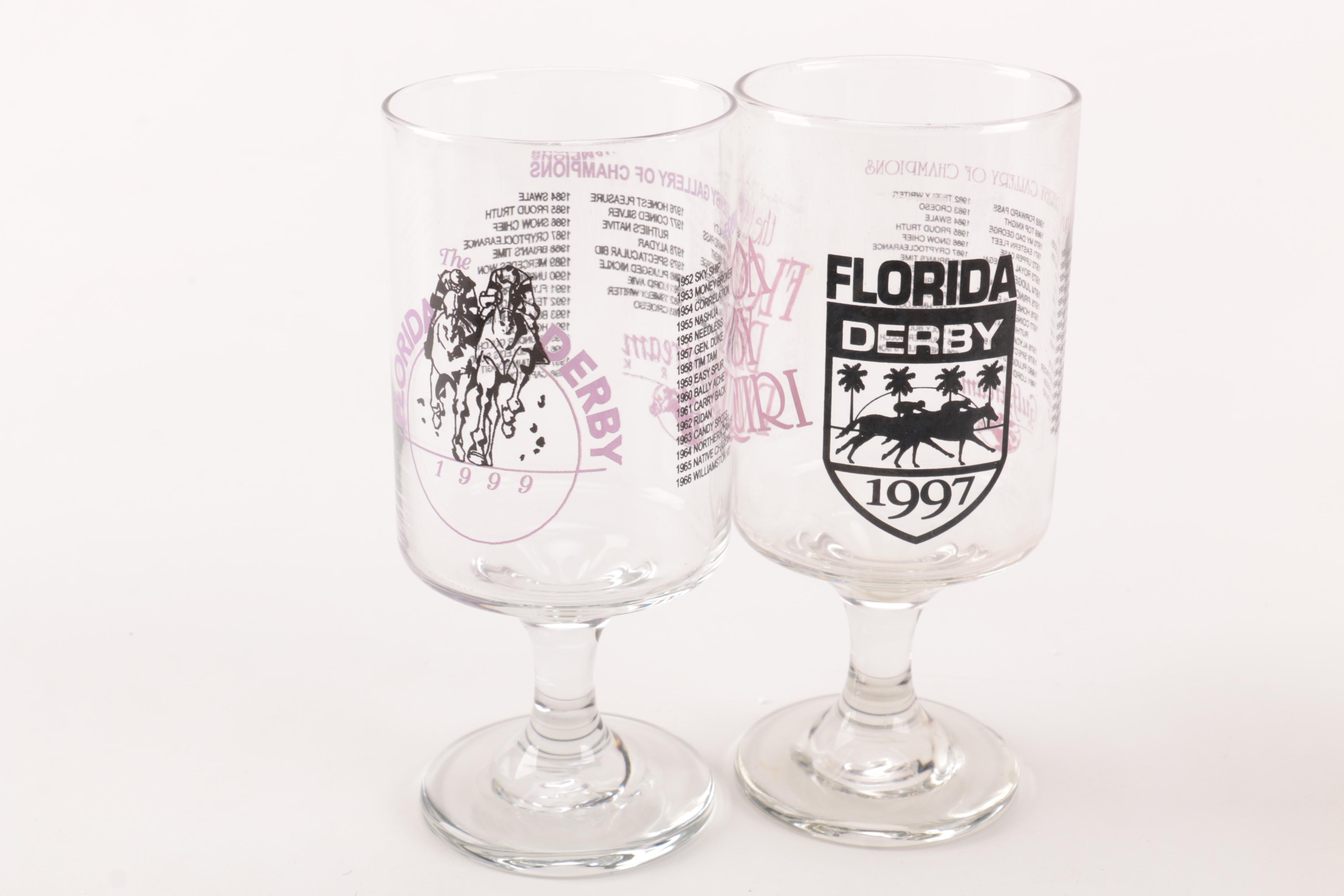 Assortment of Florida Derby Glassware