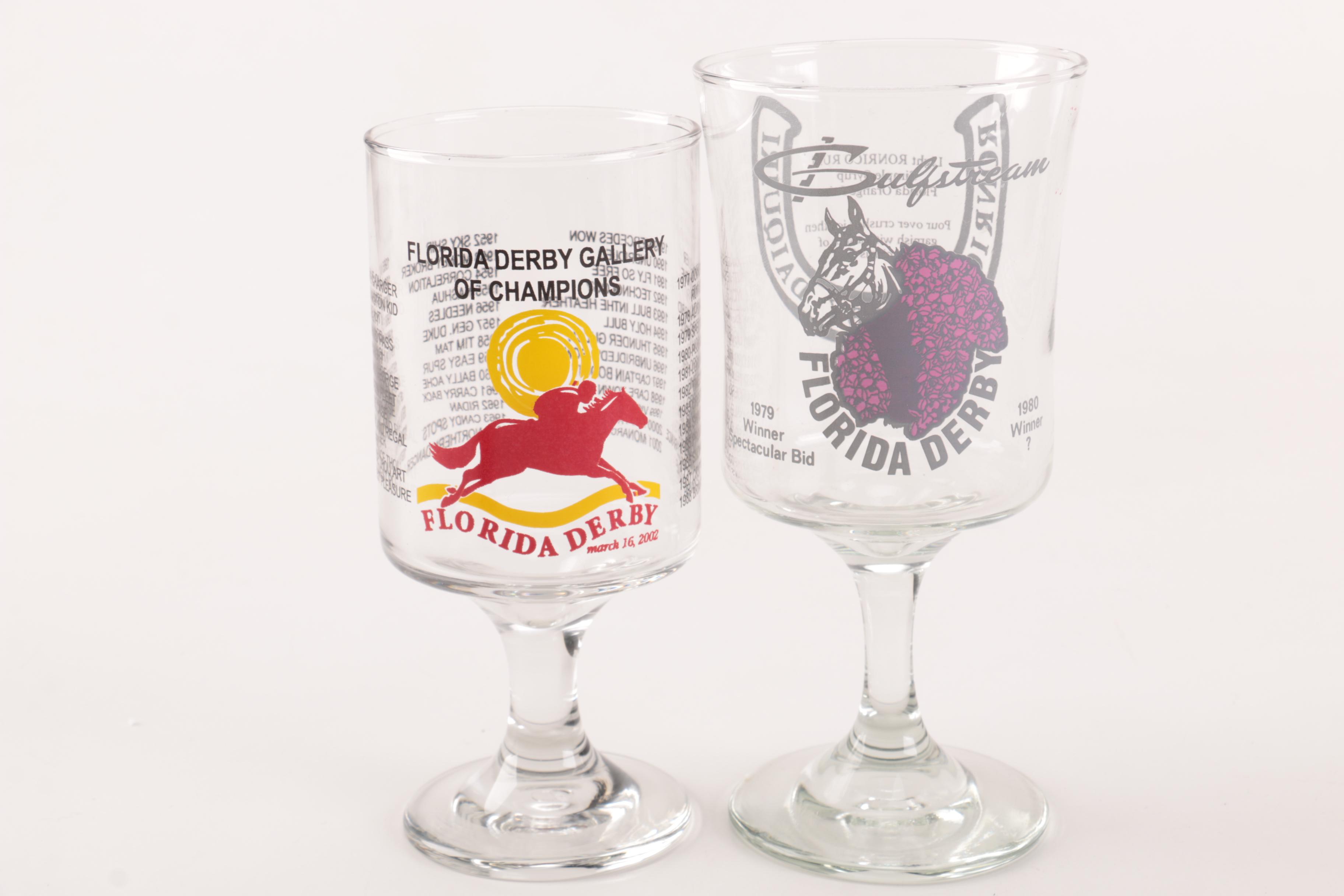 Assortment of Florida Derby Glassware