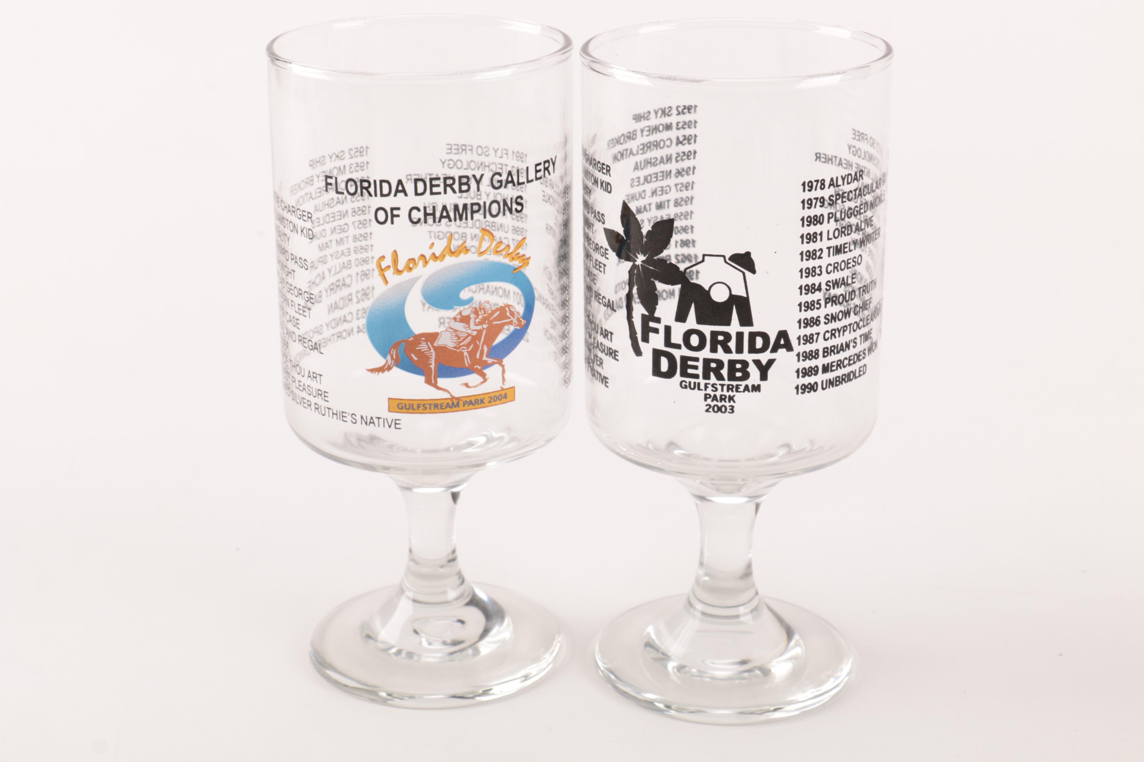 Assortment of Florida Derby Glassware