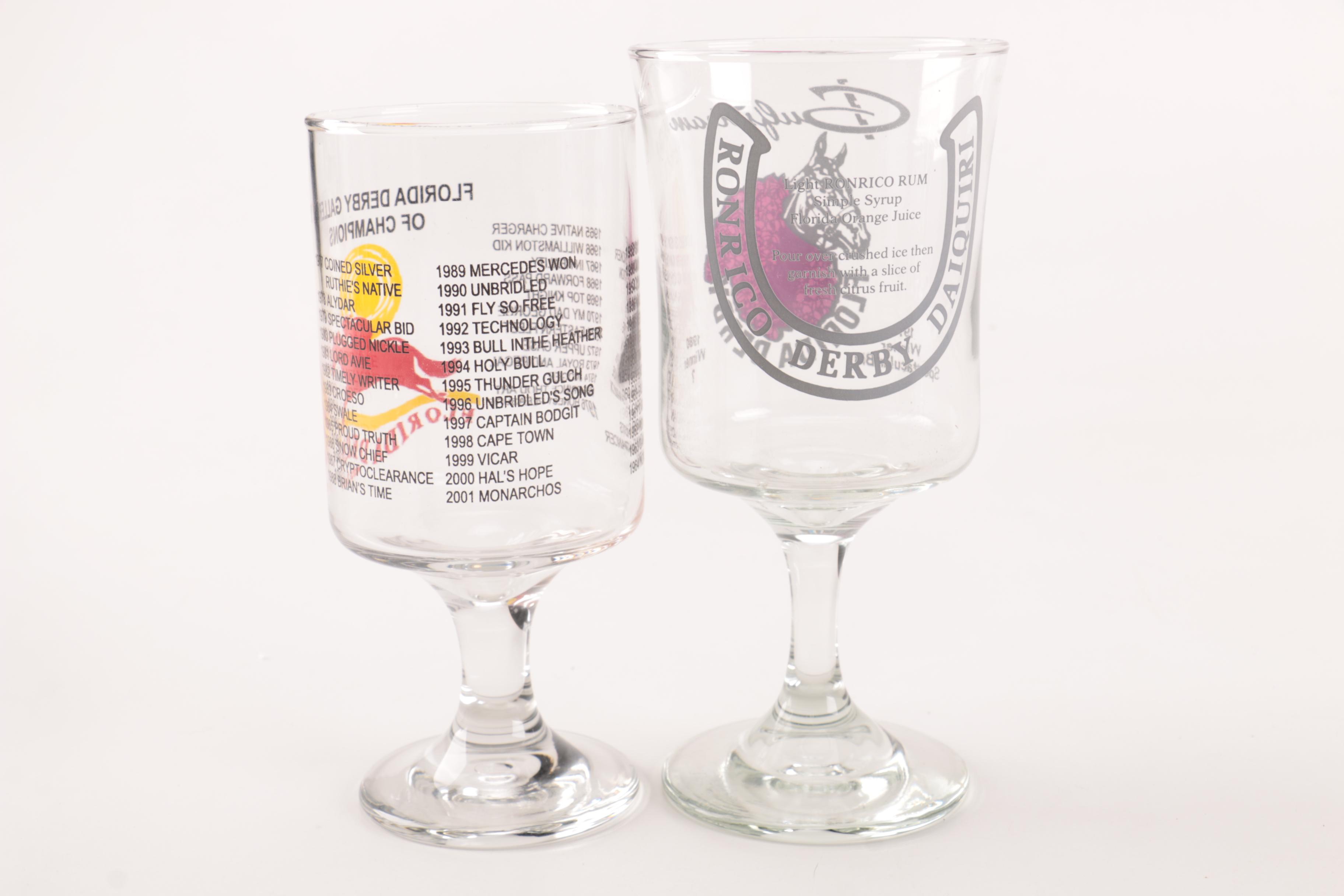 Assortment of Florida Derby Glassware