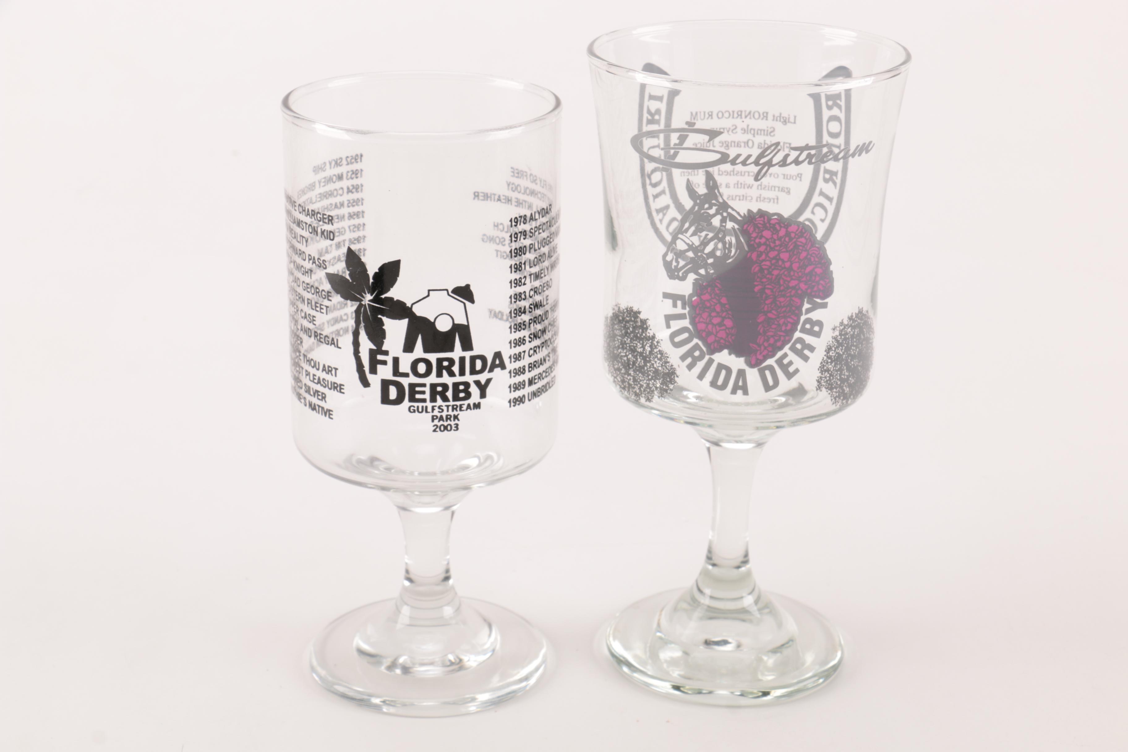 Assortment of Florida Derby Glassware