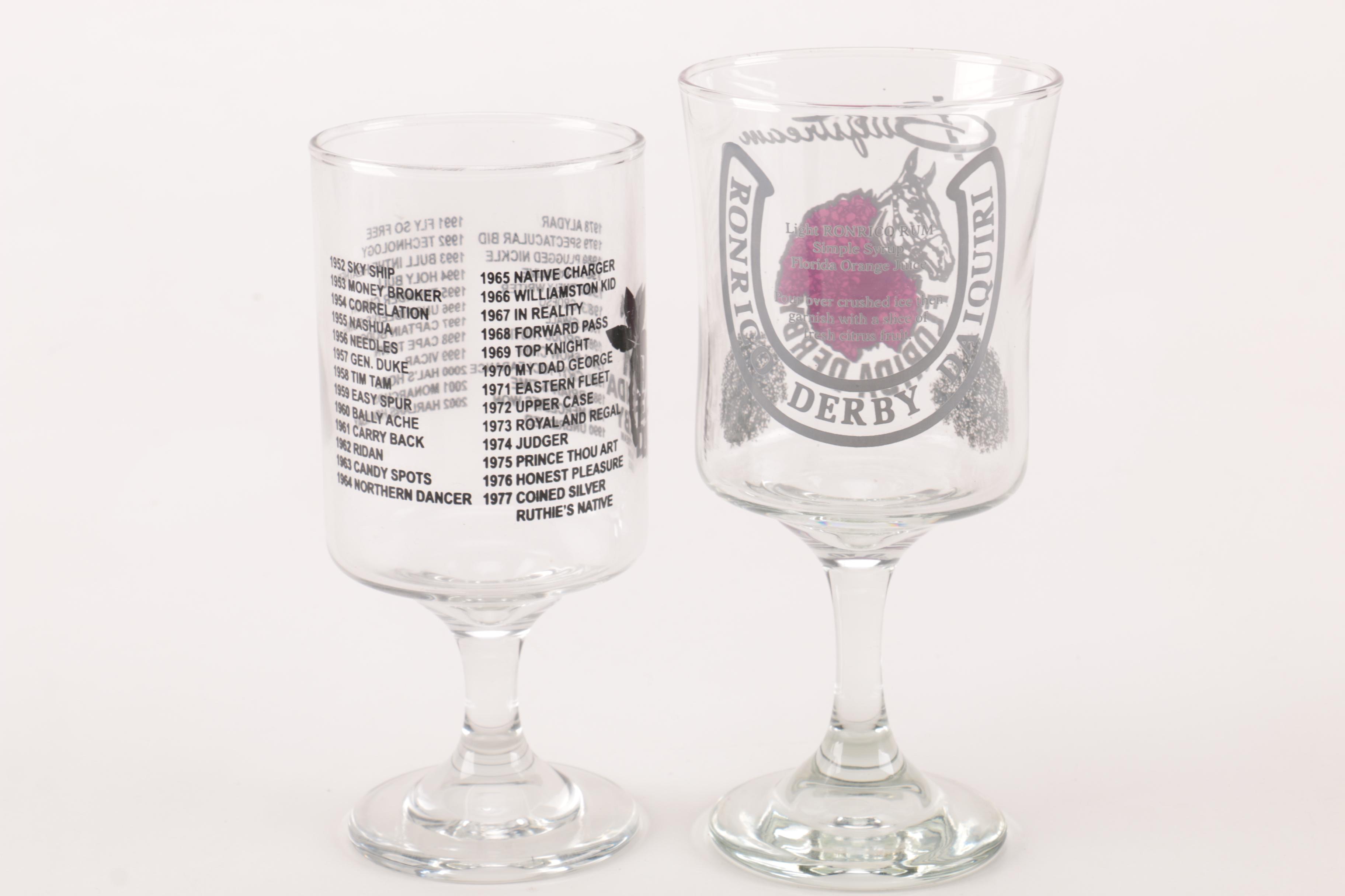 Assortment of Florida Derby Glassware