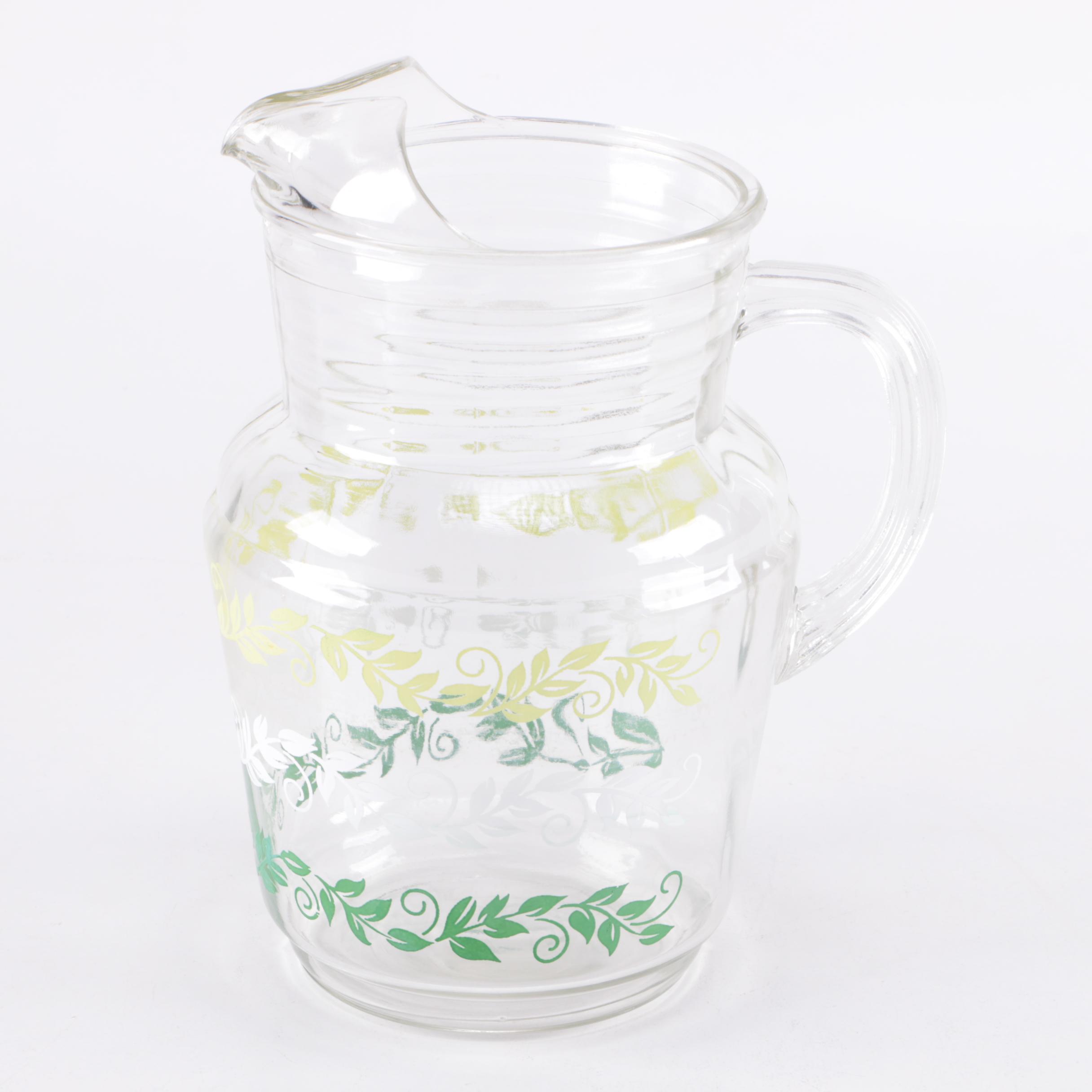 Oscar & Edgar Gutherz Royal Austria Plate and Glass Pitcher