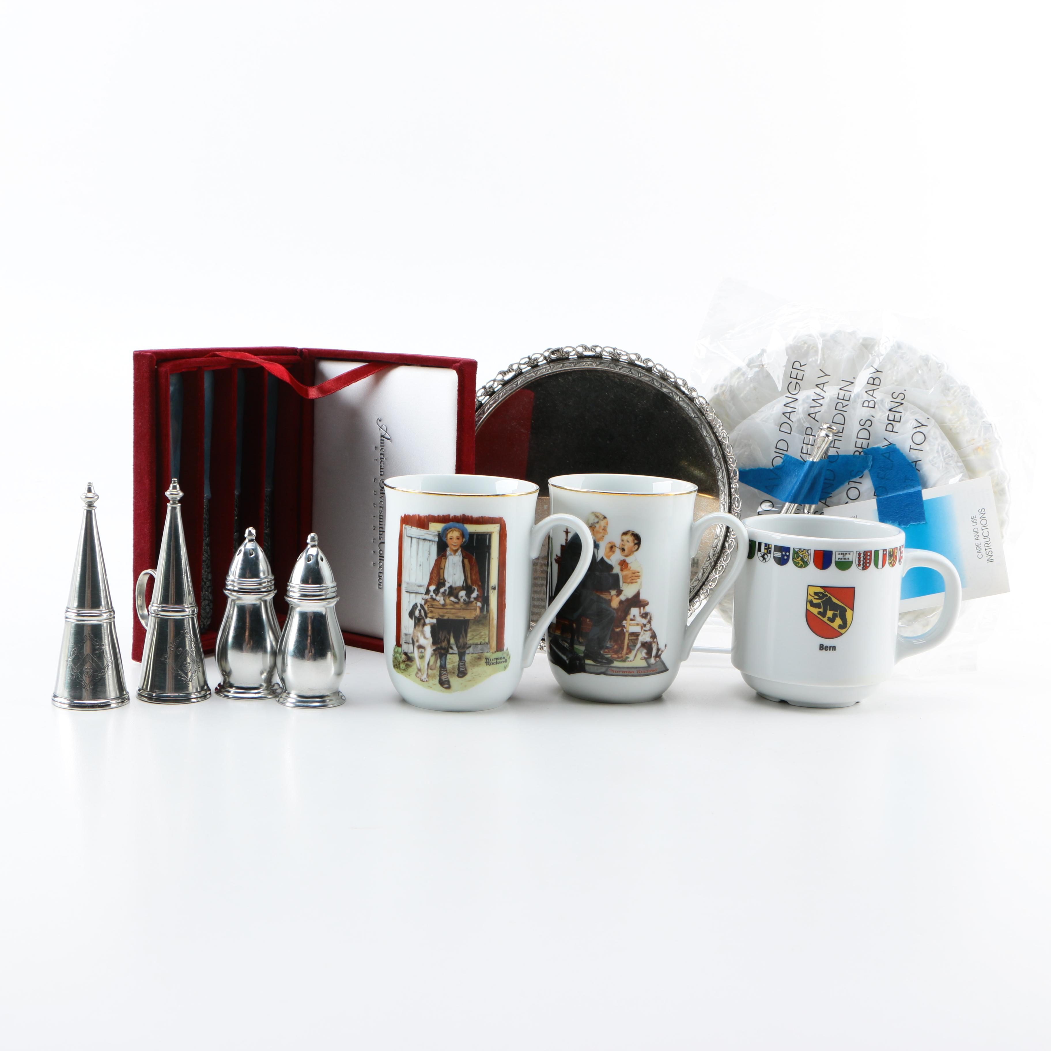 Assortment of Mugs, Shakers and Other Tableware