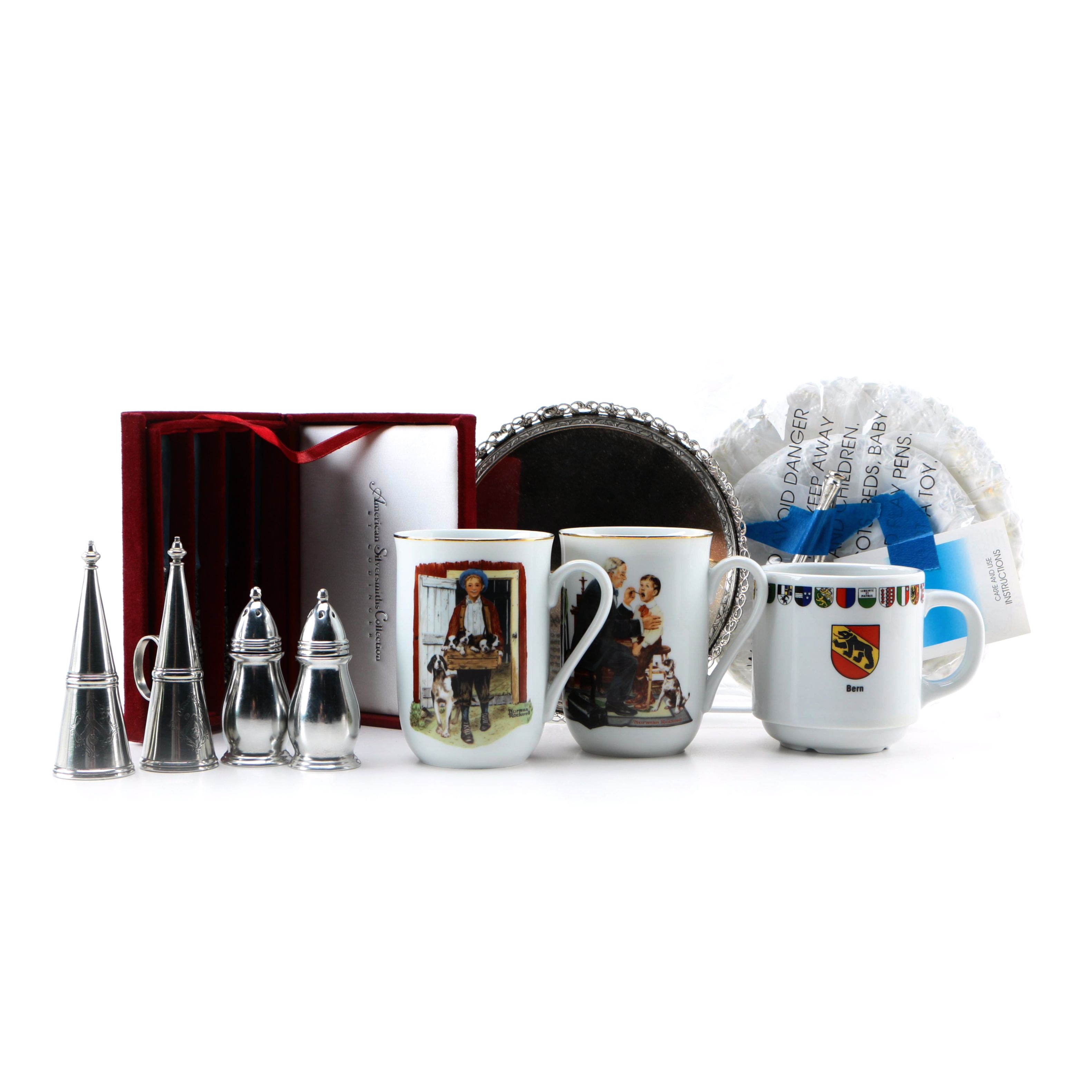 Assortment of Mugs, Shakers and Other Tableware