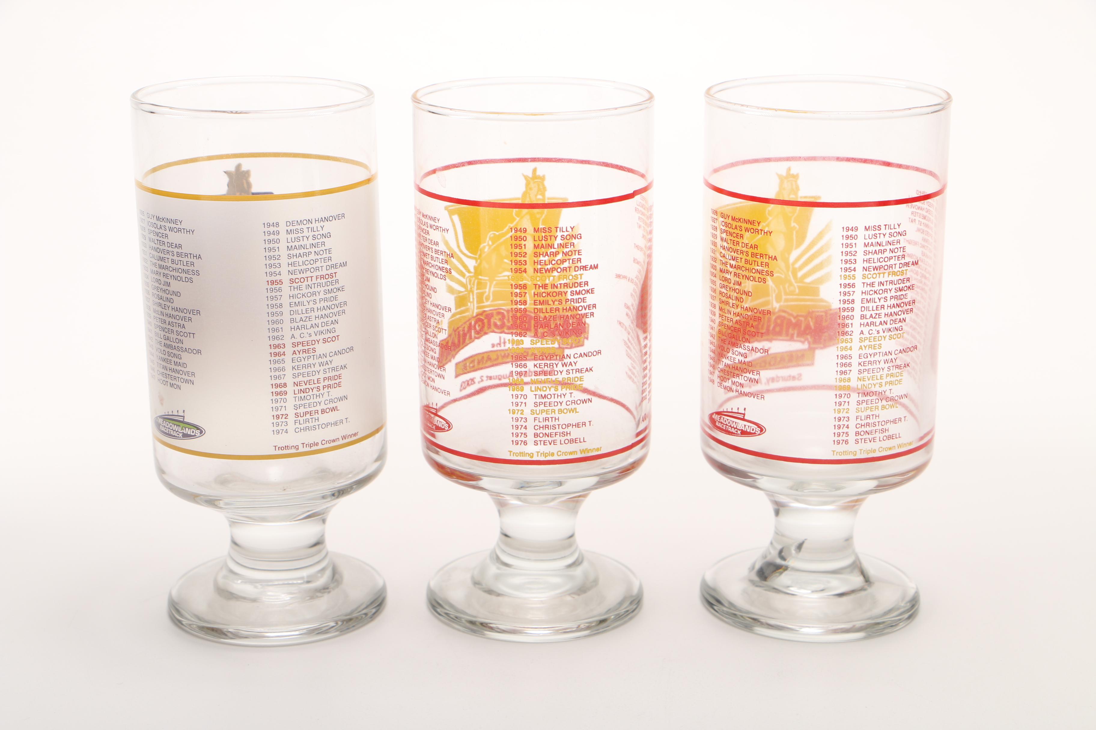 2000-2004 Hambletonian Footed Highball Collectible Glasses