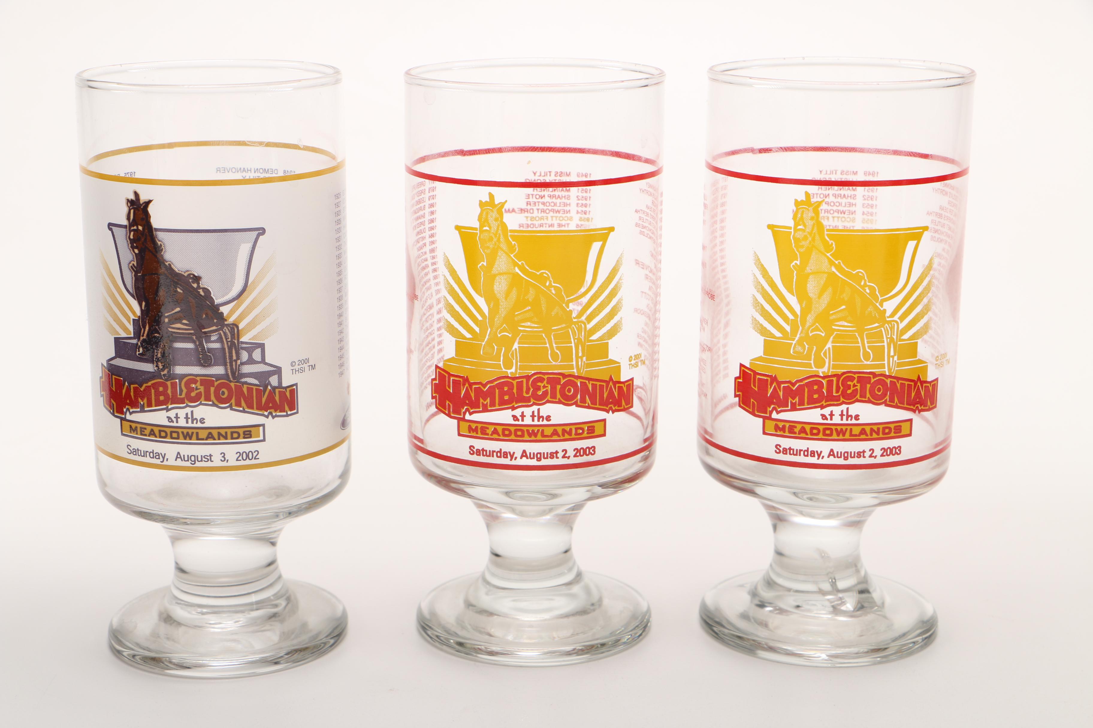 2000-2004 Hambletonian Footed Highball Collectible Glasses
