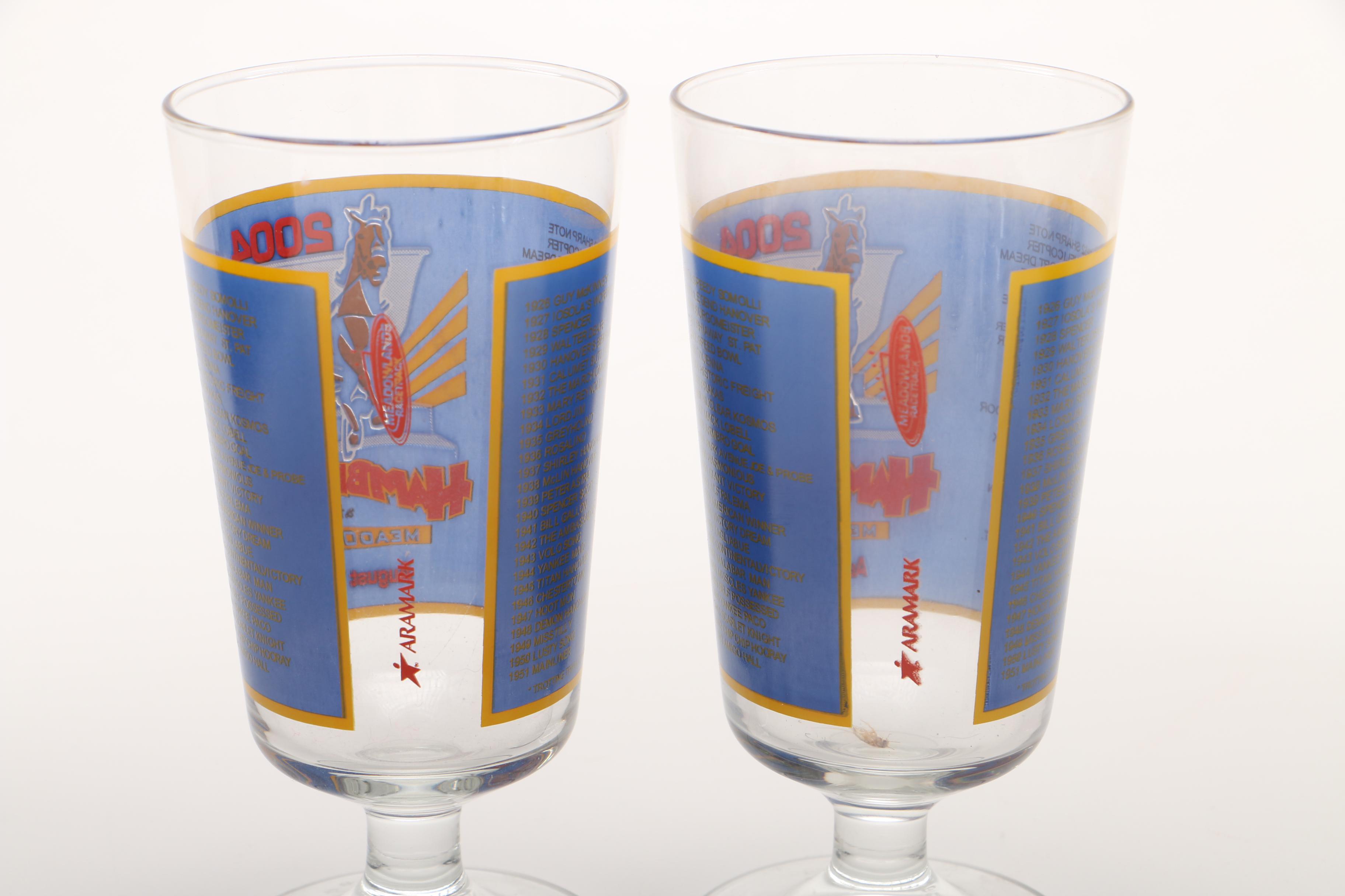 2000-2004 Hambletonian Footed Highball Collectible Glasses