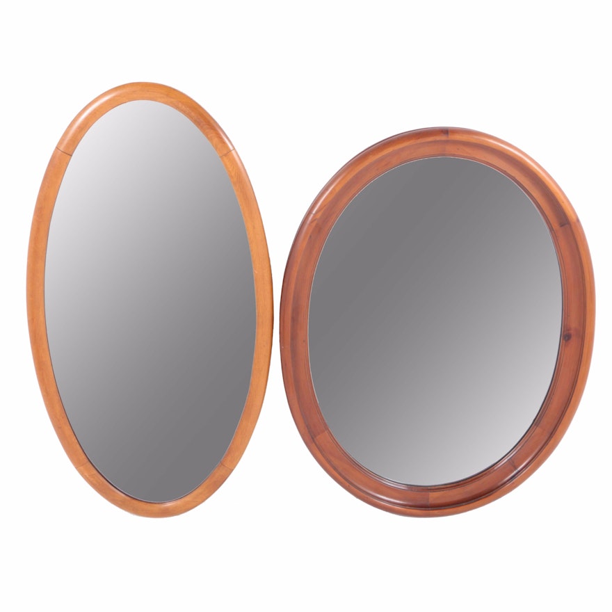 Wood Framed Oval Wall Mirrors