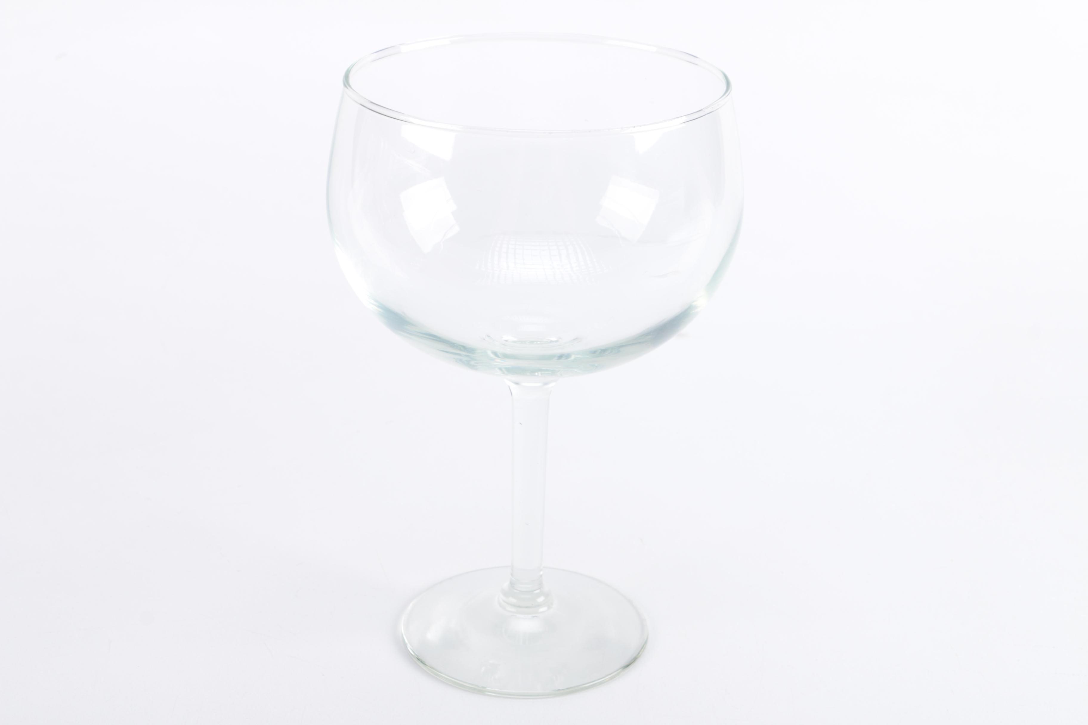 Five Clear Wine Glasses