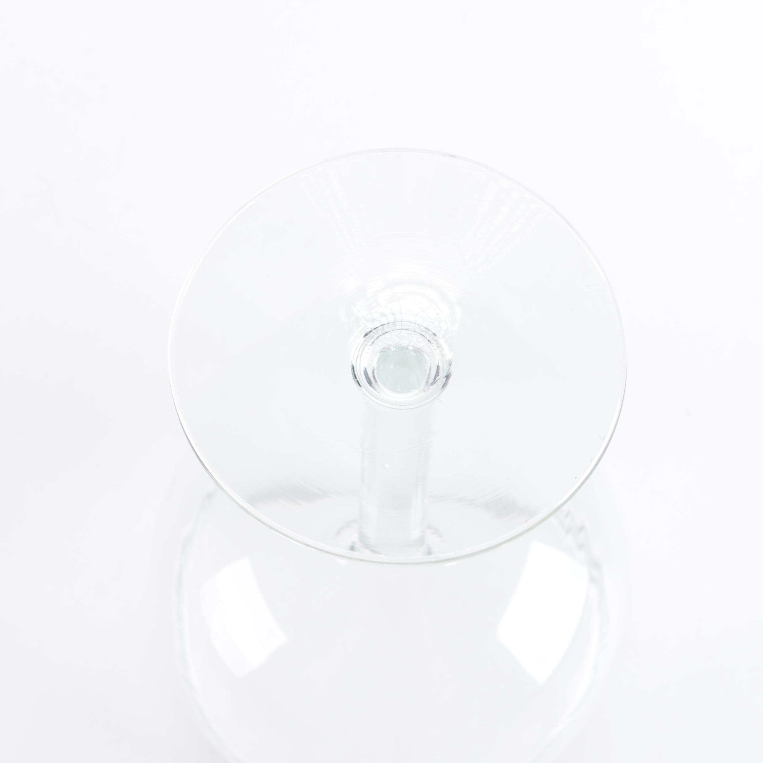 Five Clear Wine Glasses