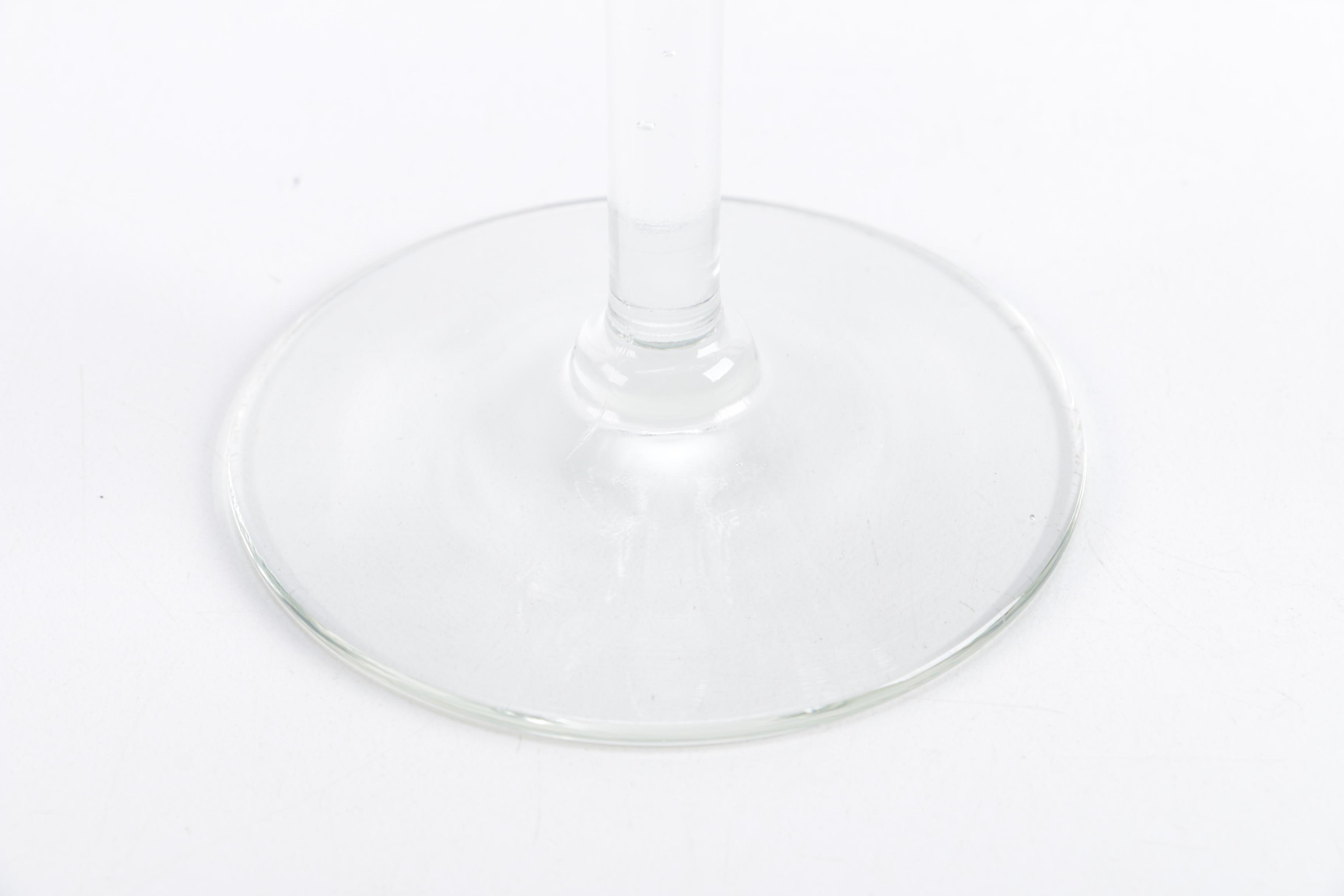 Five Clear Wine Glasses