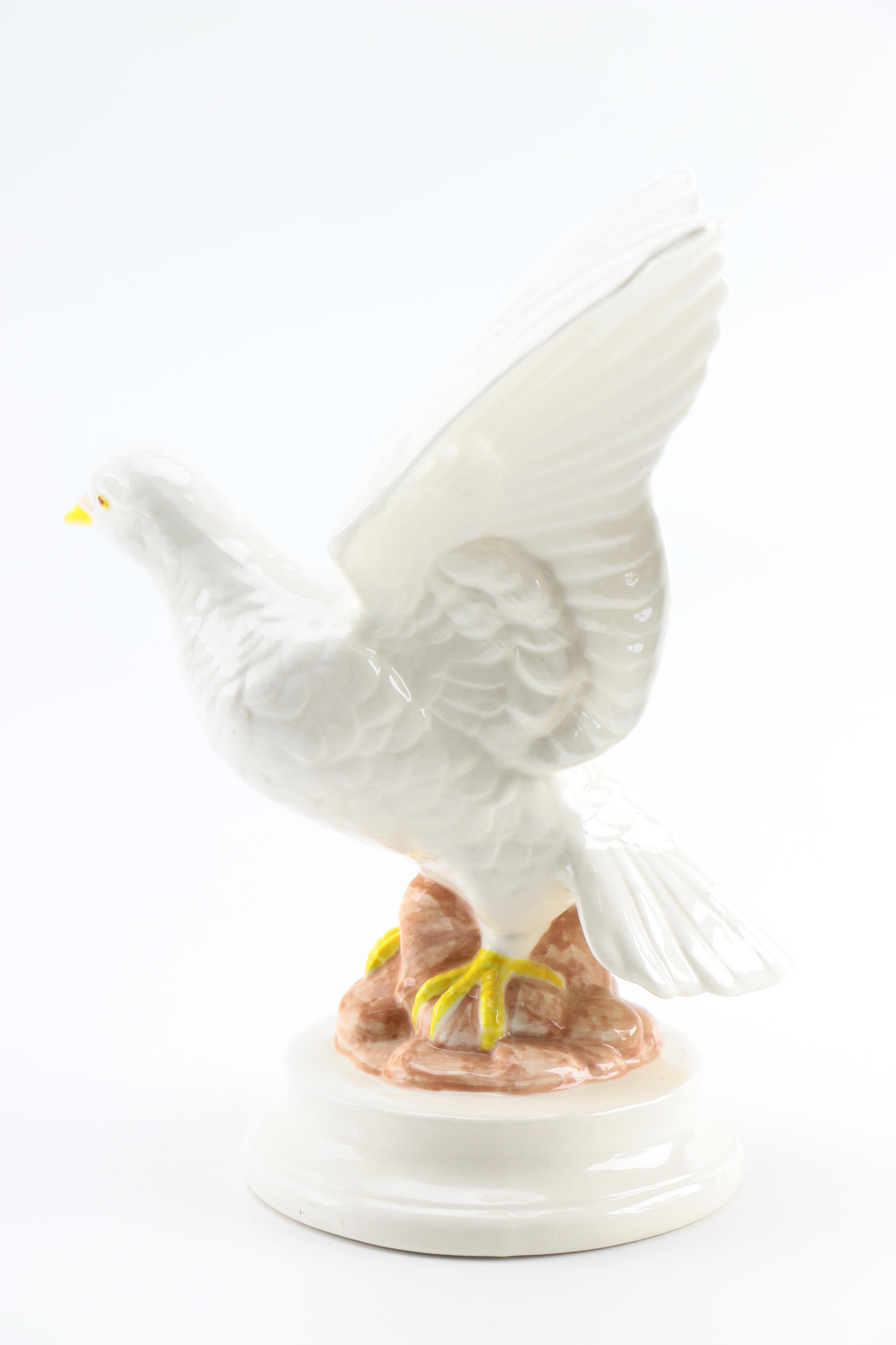 Pair of Ceramic Dove Figurines by Byron Molds