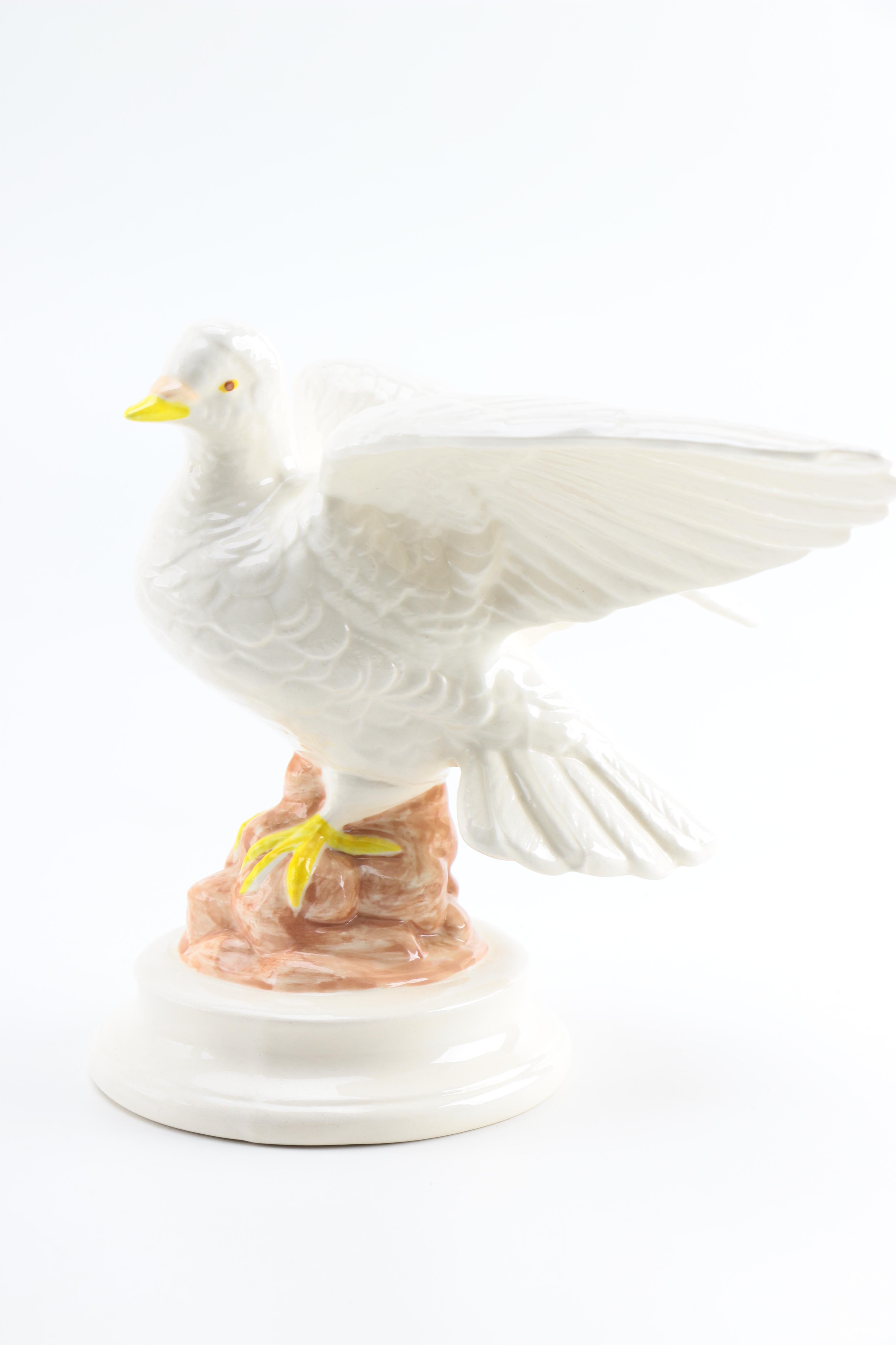 Pair of Ceramic Dove Figurines by Byron Molds