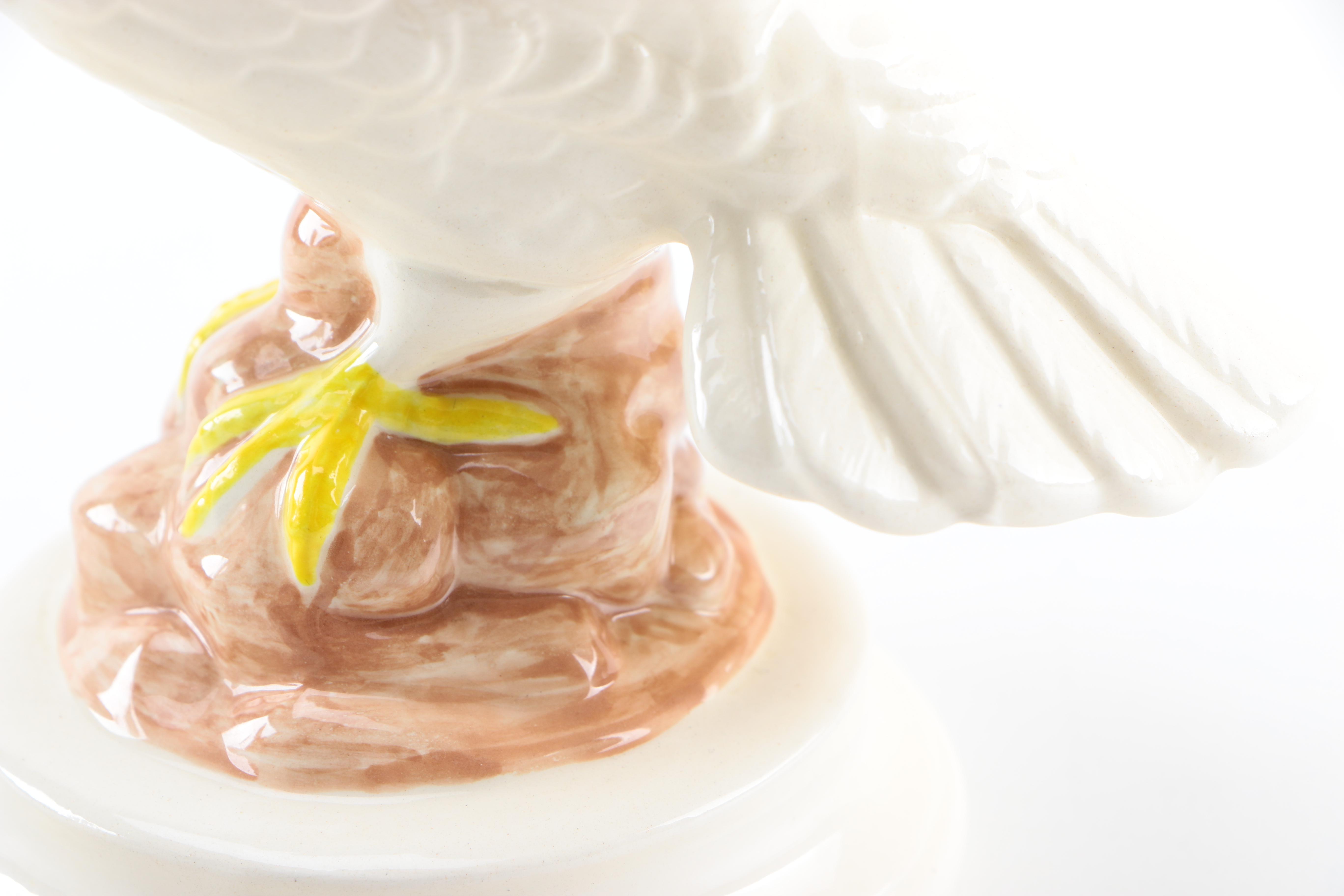 Pair of Ceramic Dove Figurines by Byron Molds