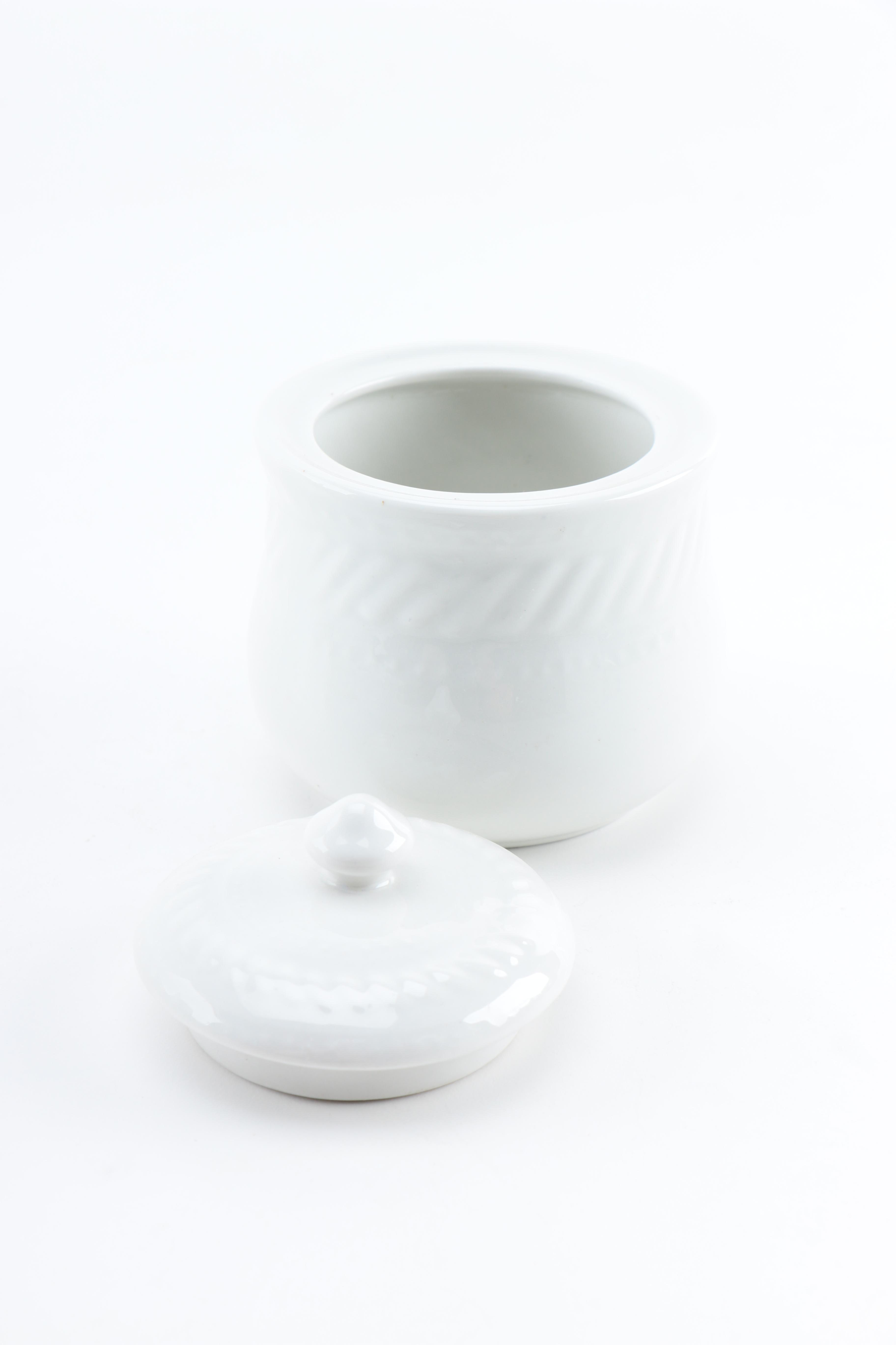White Bowls and Creamer and Sugar Set by Gibson Housewares