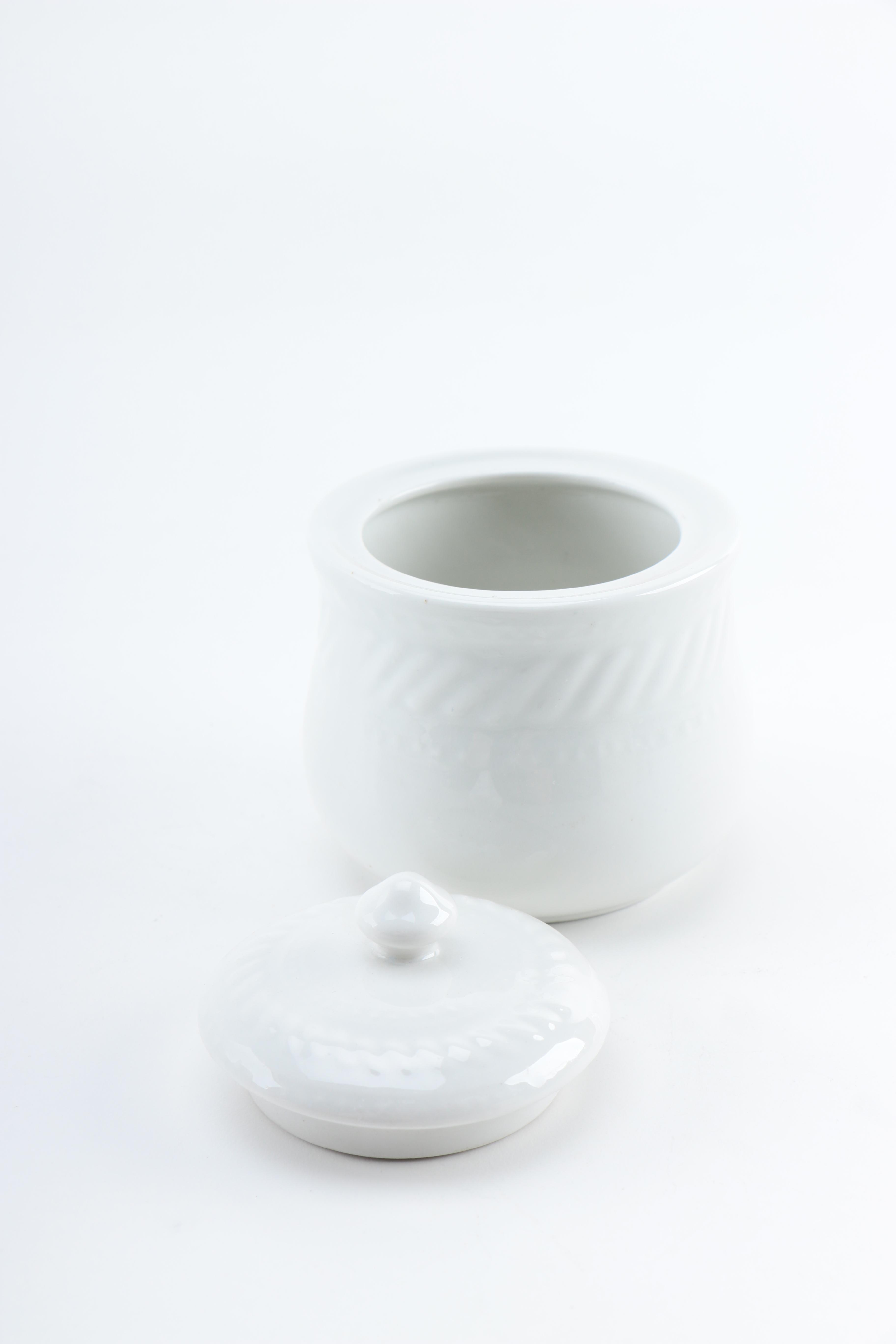 White Bowls and Creamer and Sugar Set by Gibson Housewares